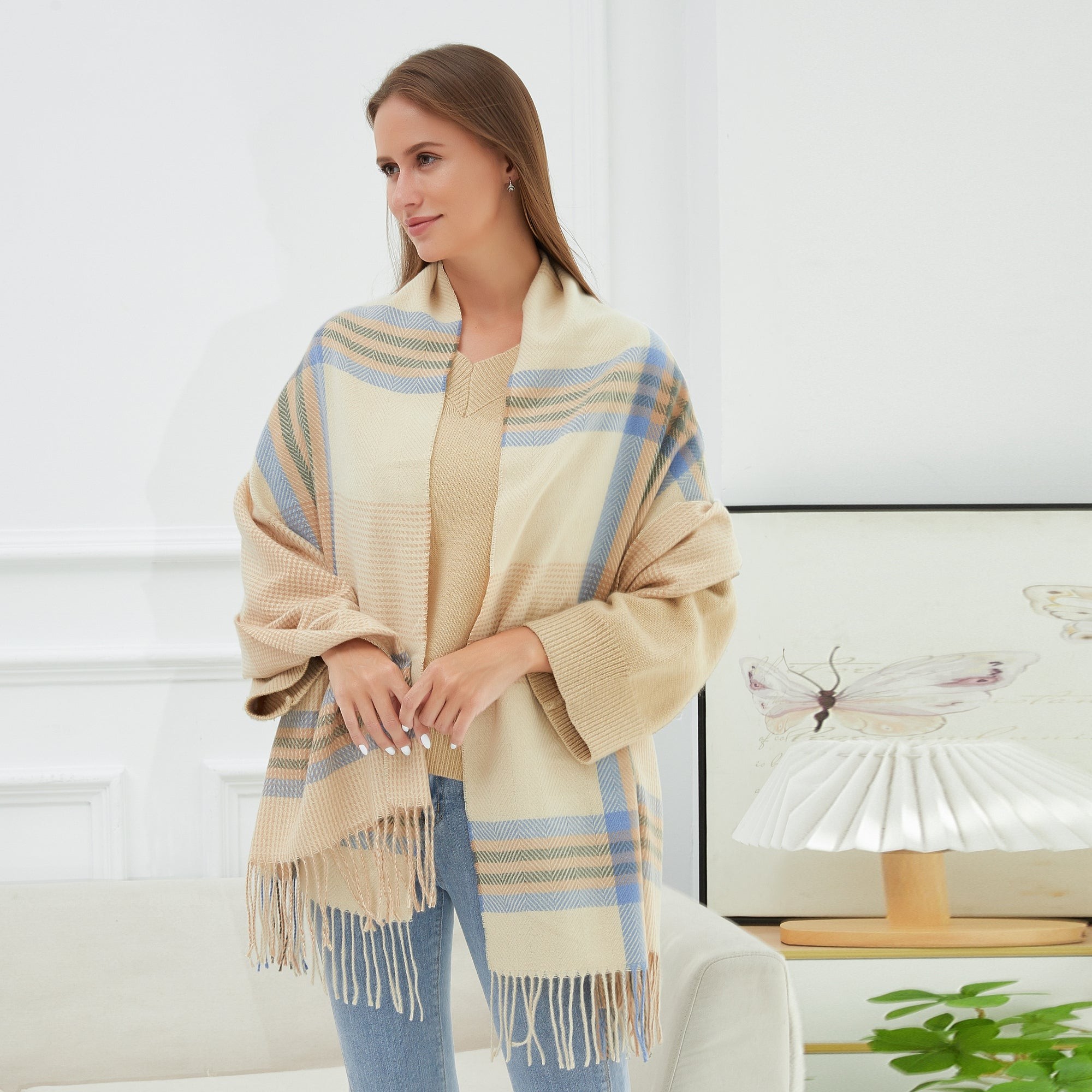 Echarpe GEMMA Jaune Cachemire 180x65 cm