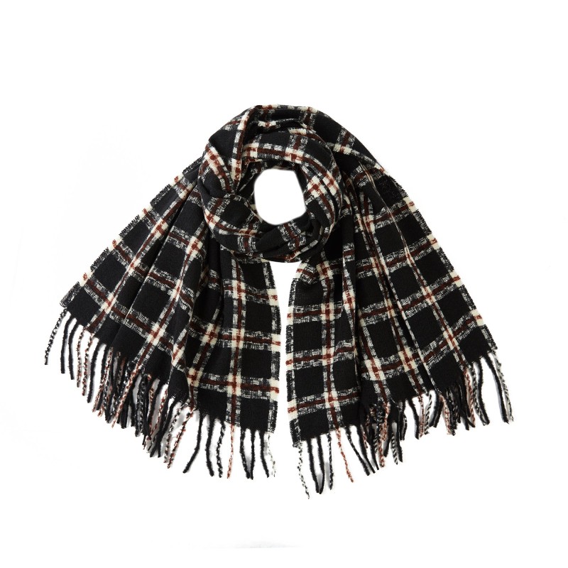 Echarpe RENETA Noir Cachemire 180x65 cm