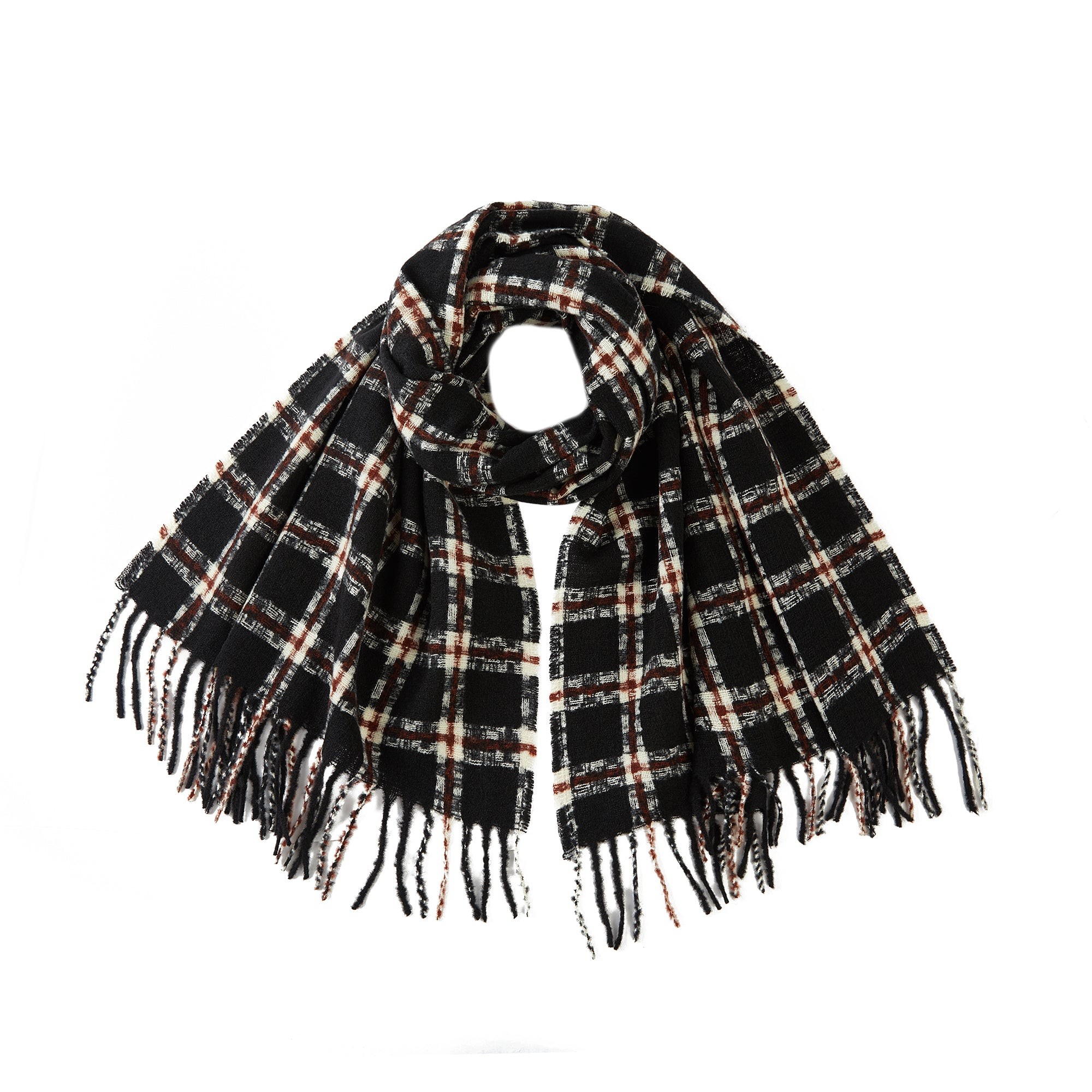 Echarpe RENETA Noir Cachemire 180x65 cm