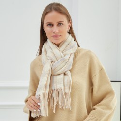 Echarpe RENETA Blanc Cachemire 180x65 cm