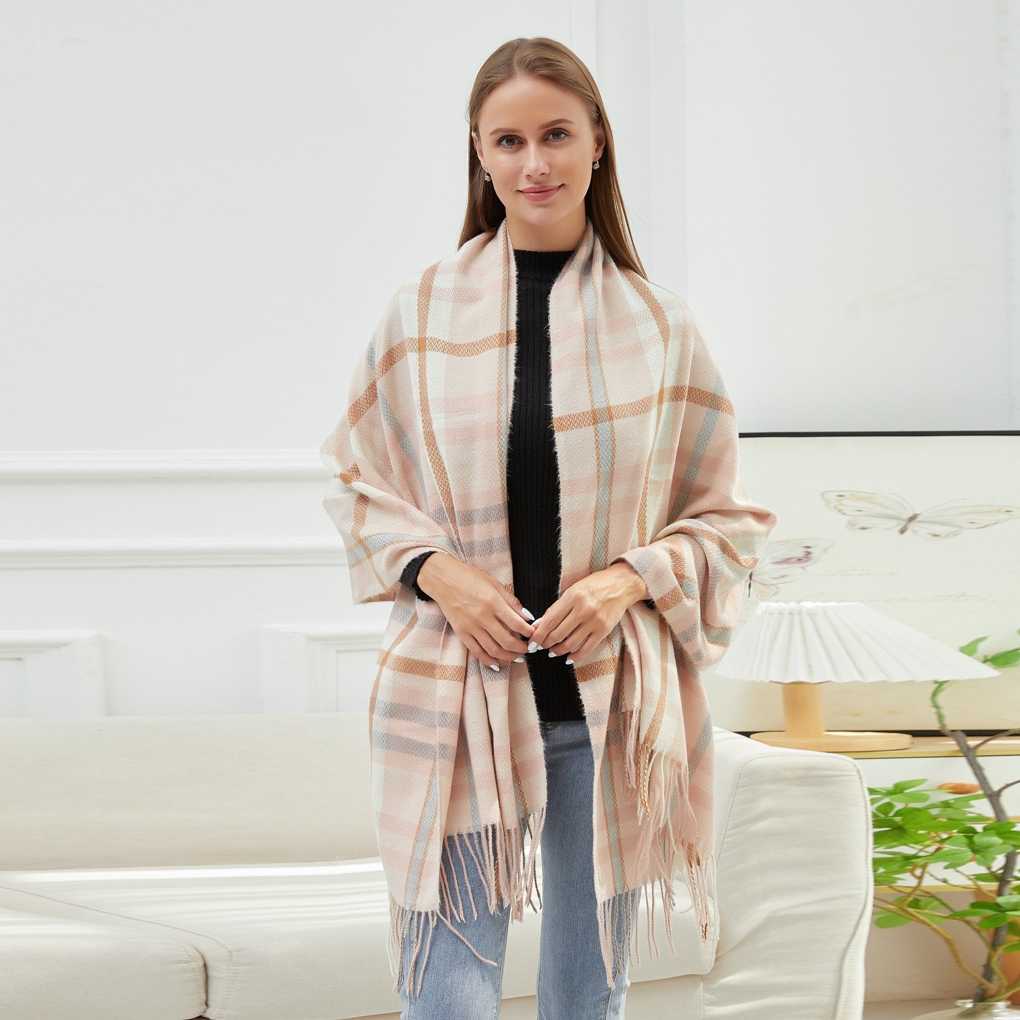 Echarpe VALENTINA Rose 100% Cachemire 170x80 cm