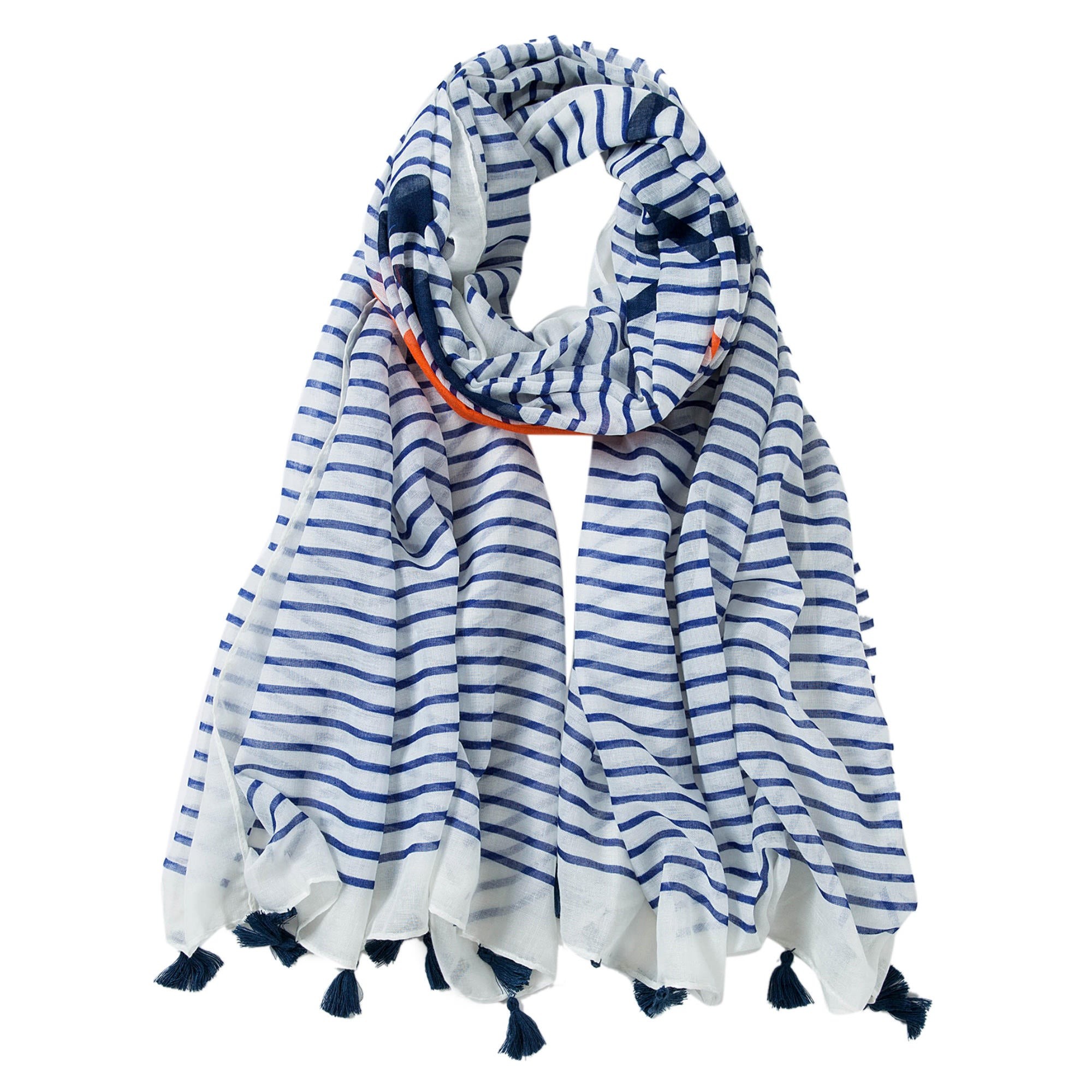Étole coton Blue Zebra Athéna Bleu 100% Coton 180x90cm
