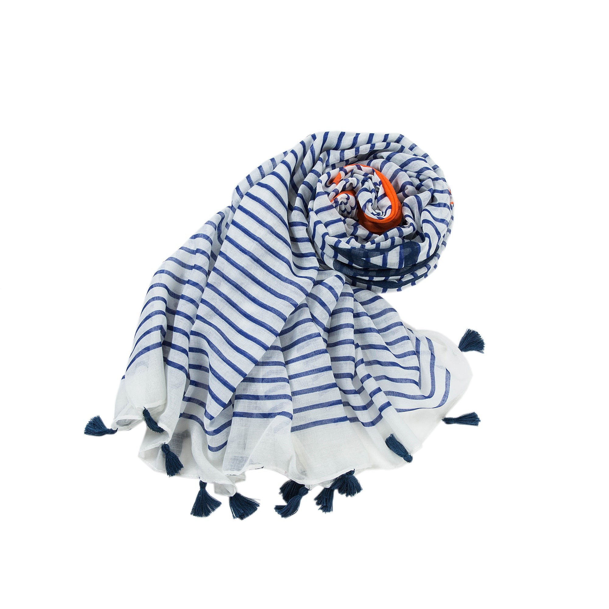Étole coton Blue Zebra Athéna Bleu 100% Coton 180x90cm