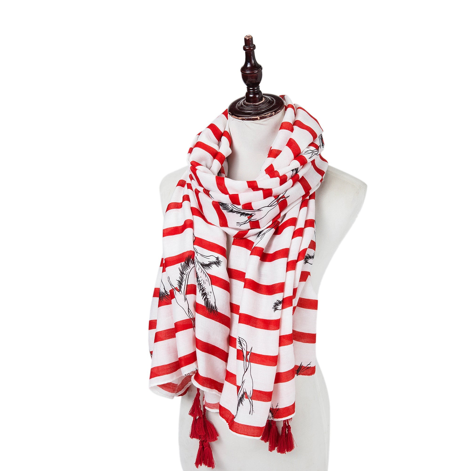 Étole coton Fuschia Zebra Athéna Rouge 100% Coton 180x90cm