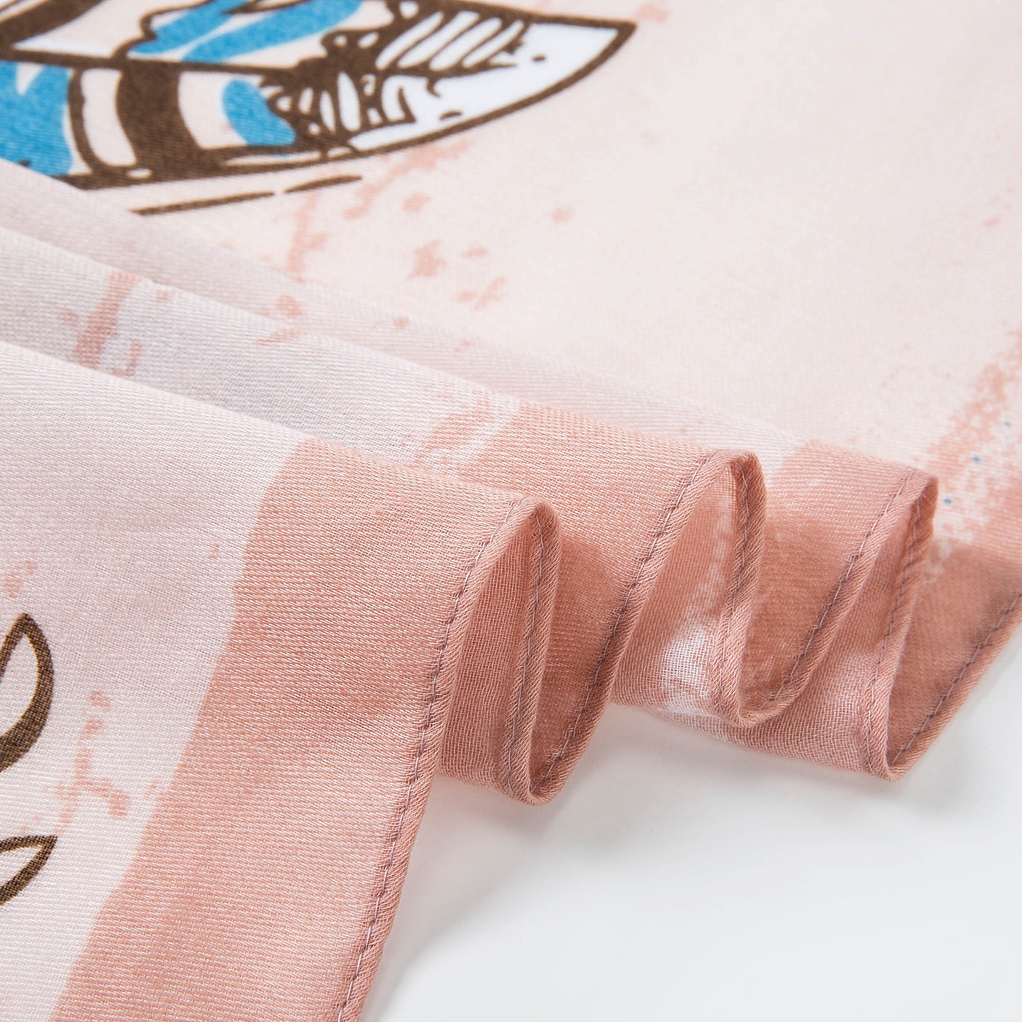 Étole coton Pale Pink Flowers Athéna Rose pale 100% Coton 180x90cm