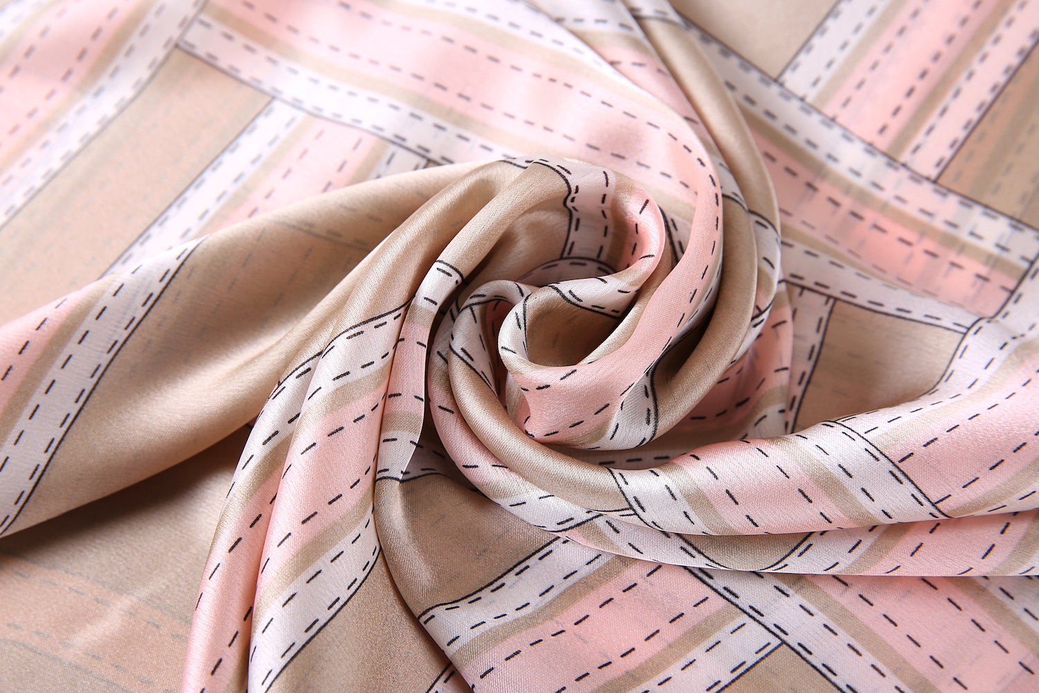 Étole de Soie Beige Bestprint Saint Germain Beige 100% Soie 180x90cm