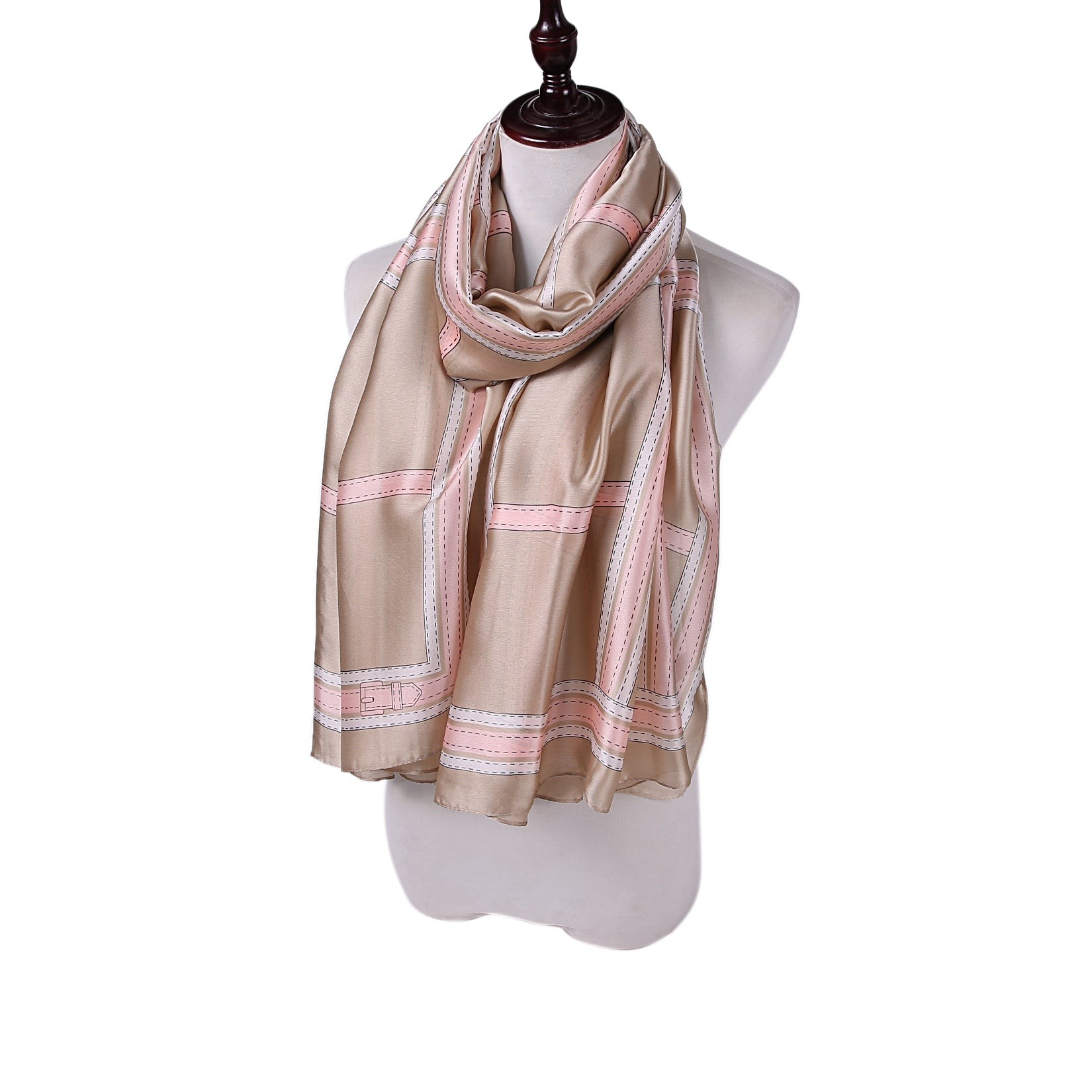 Étole de Soie Beige Bestprint Saint Germain Beige 100% Soie 180x90cm
