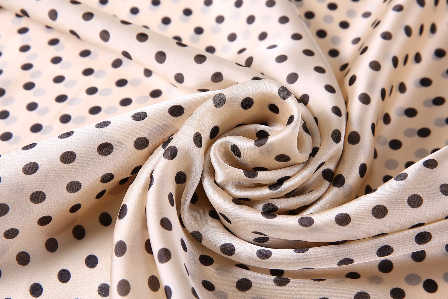 Étole de Soie Beige Point Beige 100% Soie 180x90cm
