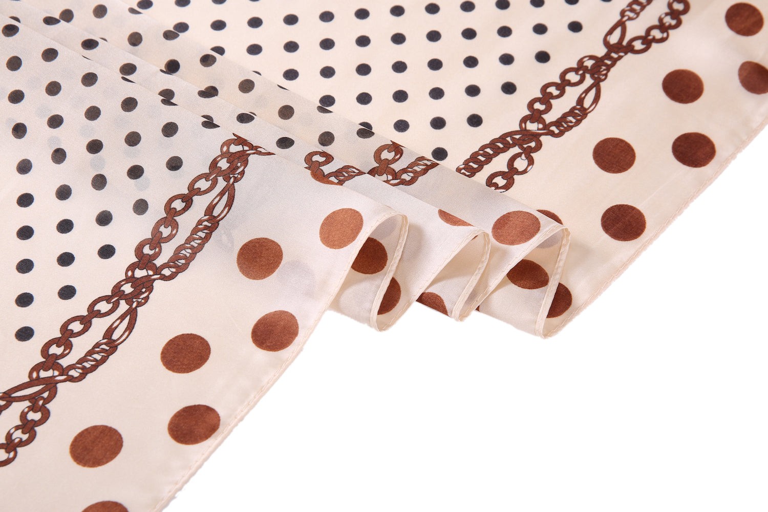 Étole de Soie Beige Point Beige 100% Soie 180x90cm