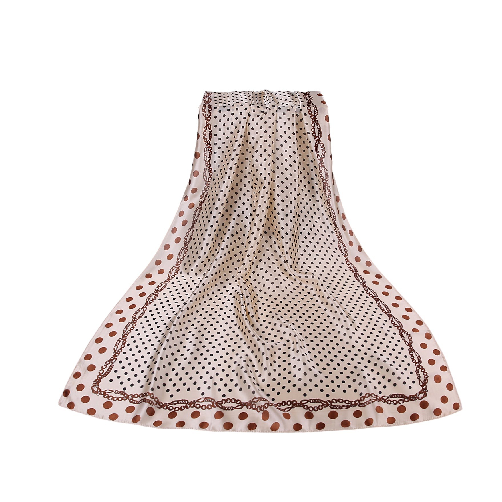 Étole de Soie Beige Point Beige 100% Soie 180x90cm