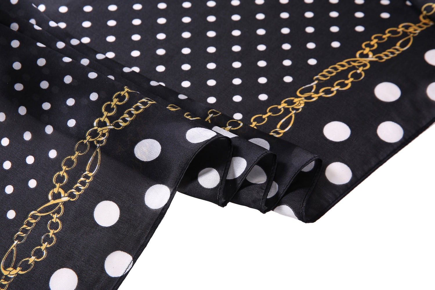 Étole de Soie Black Point Noir 100% Soie 180x90cm