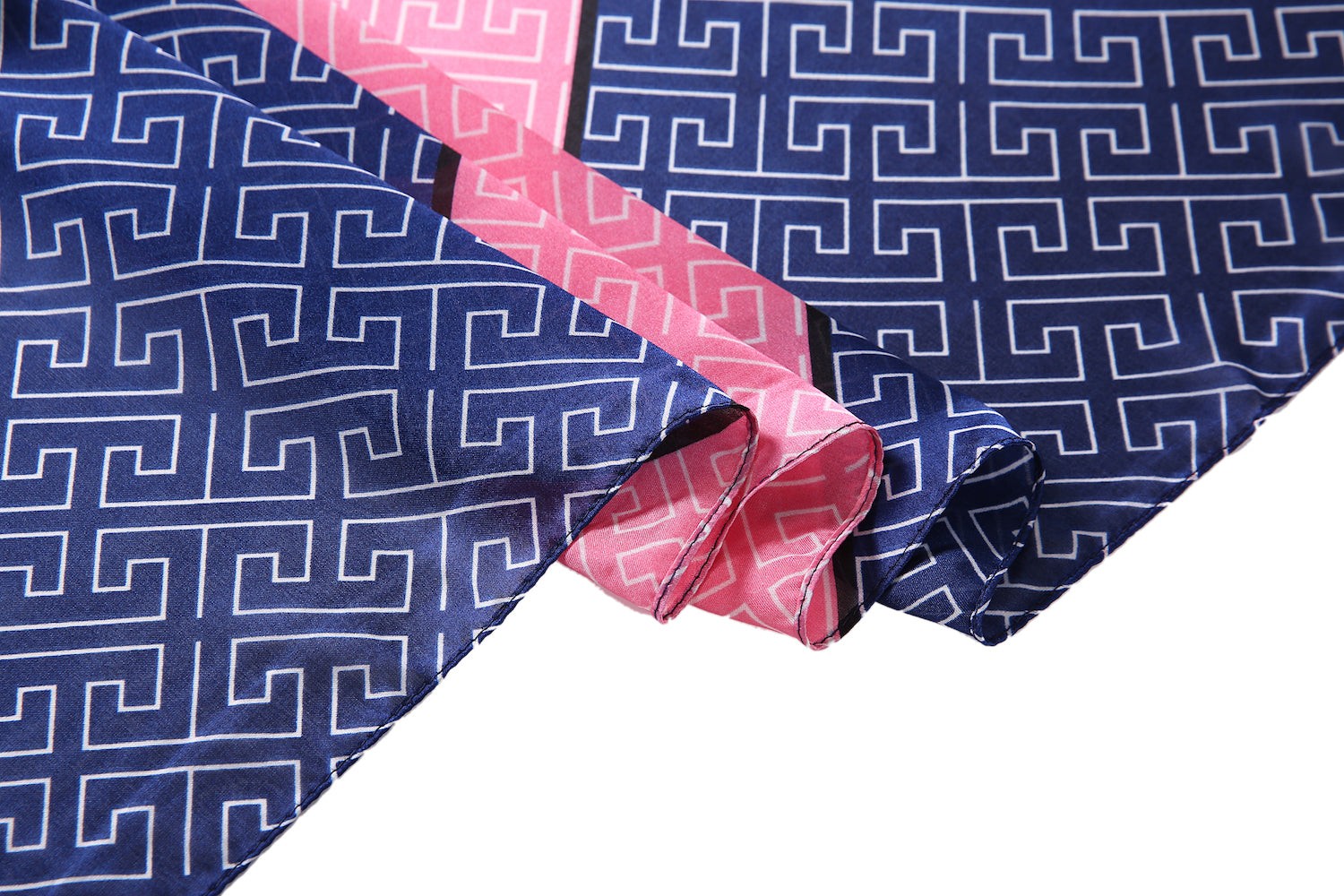 Étole de Soie Blue Pink BestPrint Double F Bleu 100% Soie 180x90cm