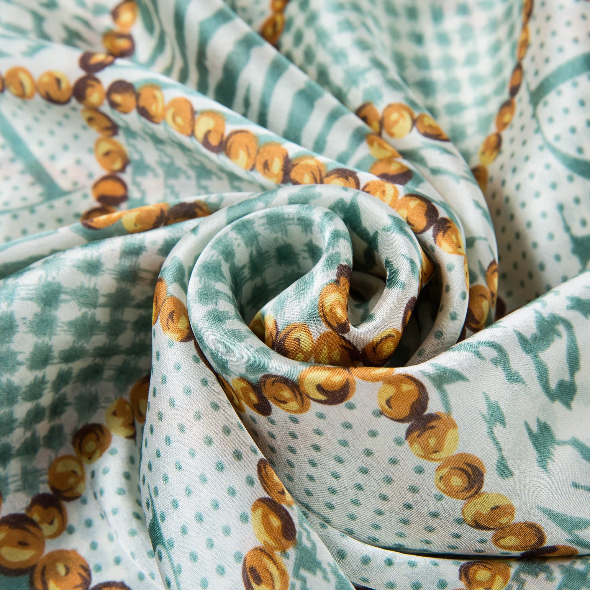 Étole de Soie Green Florina Vert 100% Soie 180x90cm