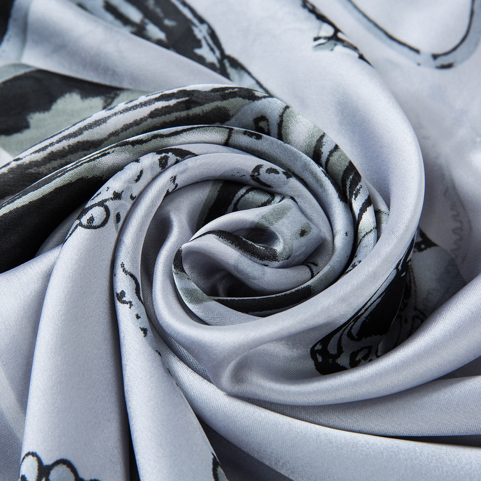 Étole de Soie Grey Florina Gris 100% Soie 180x90 cm