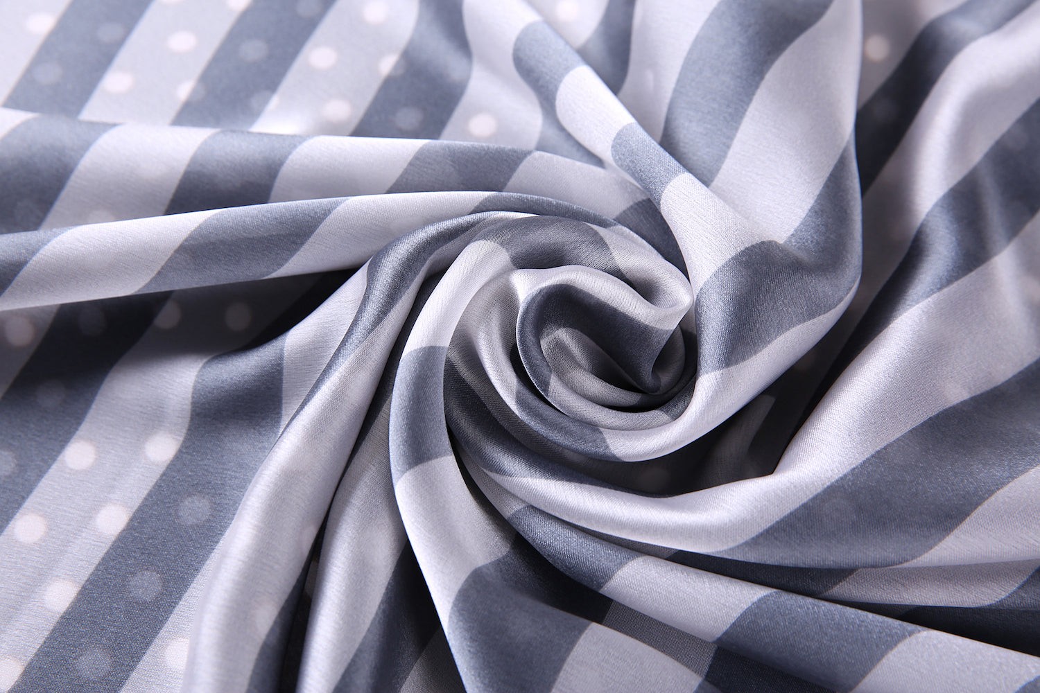 Étole de Soie Grey Point Noir 100% Soie 180x90cm