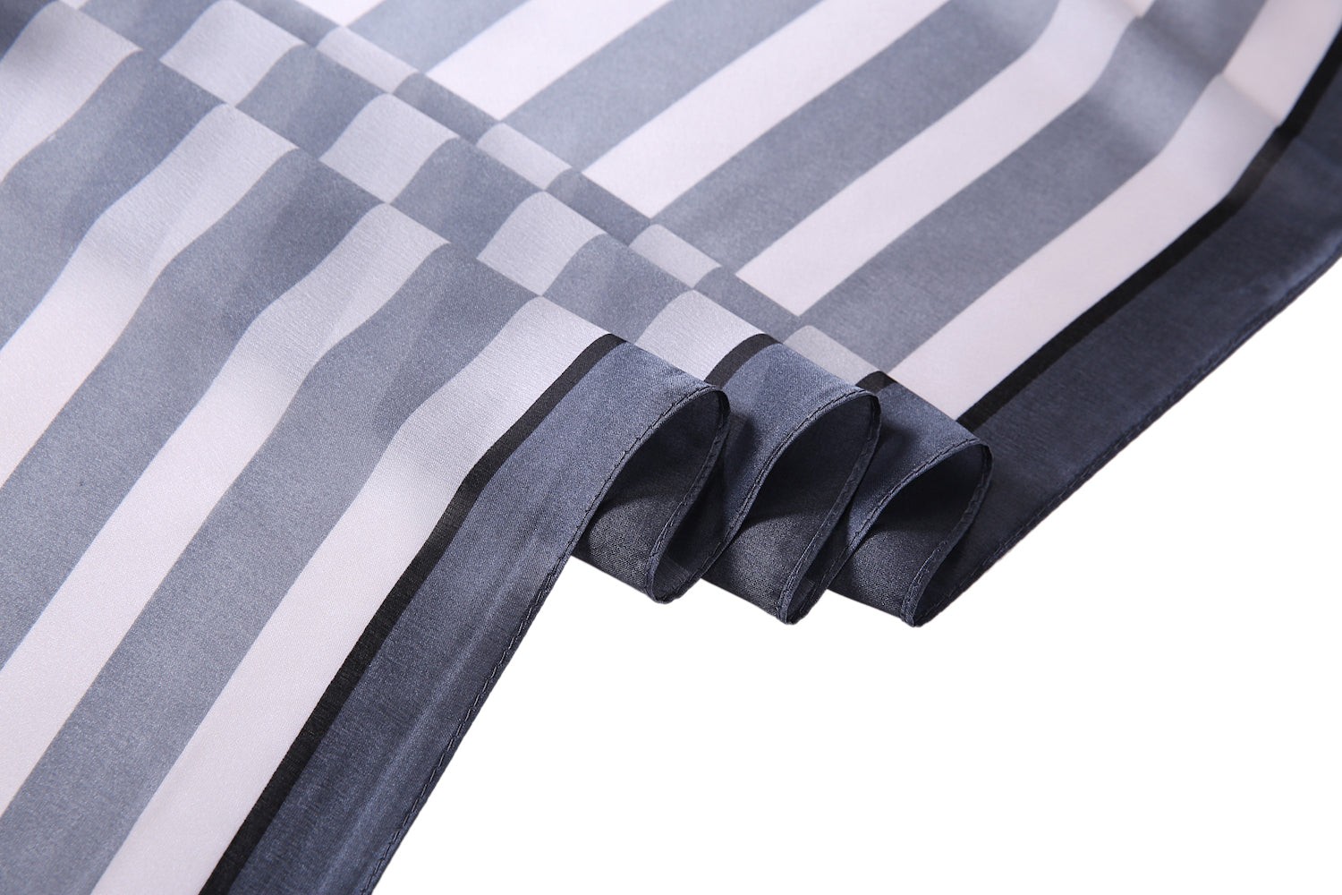 Étole de Soie Grey Point Noir 100% Soie 180x90cm