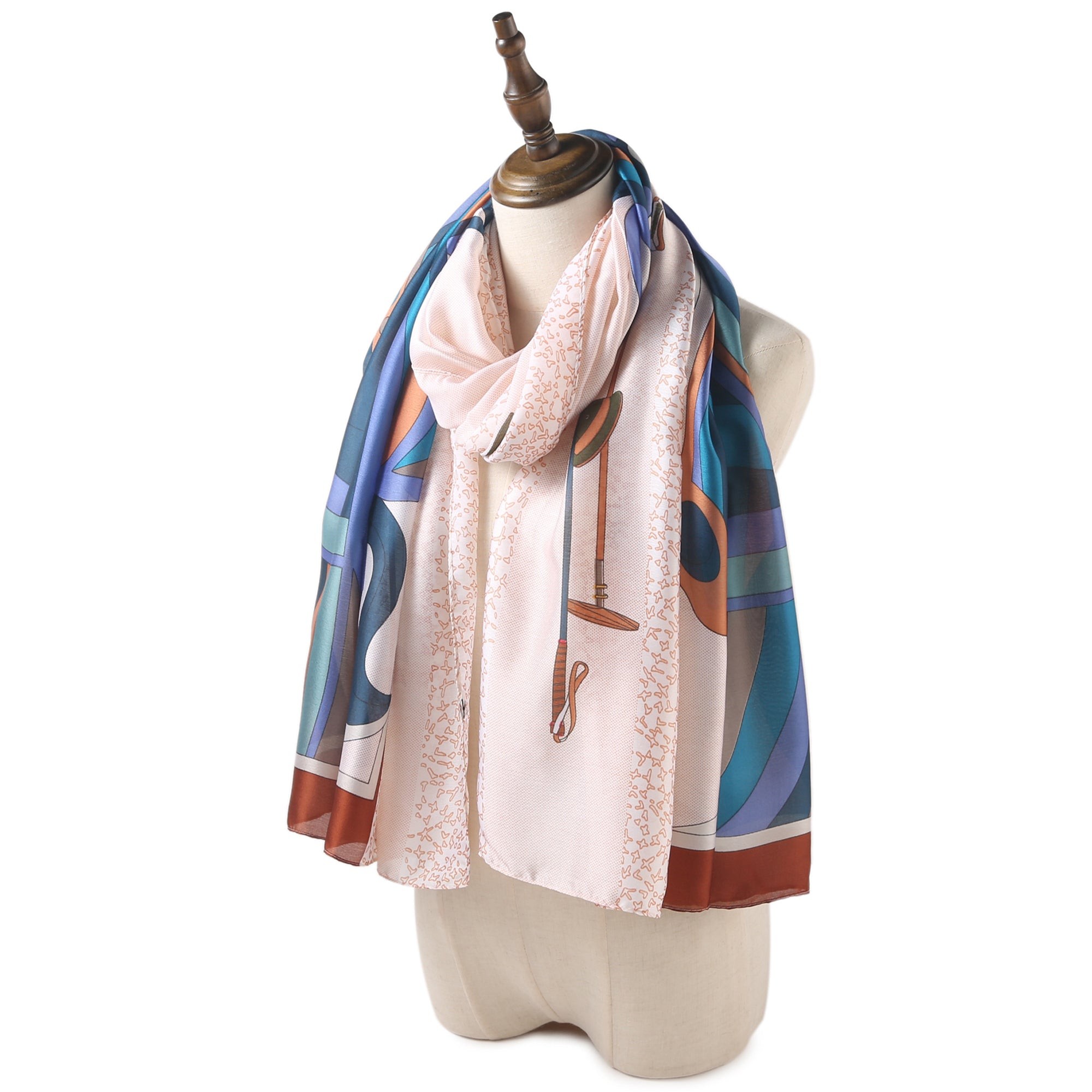 Etole de Soie Ironhorse Florina Blanc 100% Soie 180x90cm