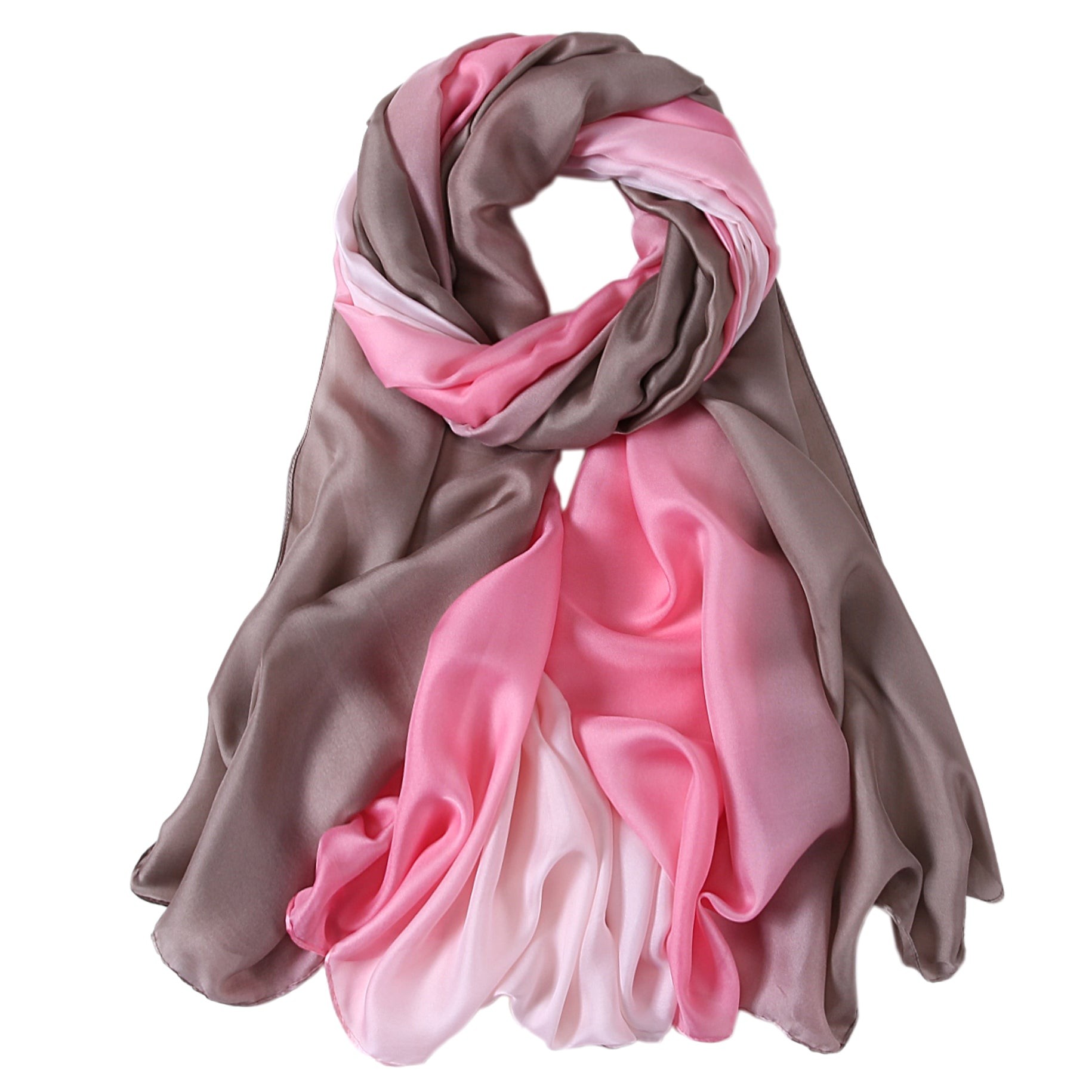 Etole de Soie Light Pink Coffee Duo Rose 100% Soie 180x90cm