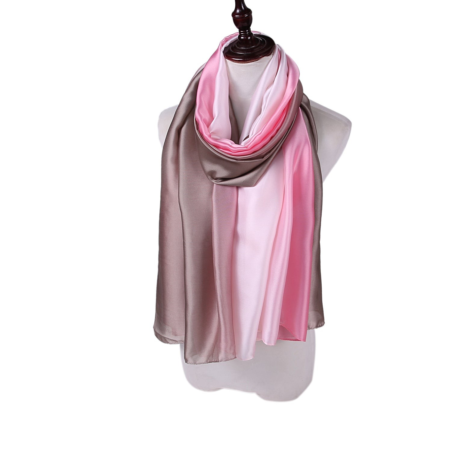 Etole de Soie Light Pink Coffee Duo Rose 100% Soie 180x90cm