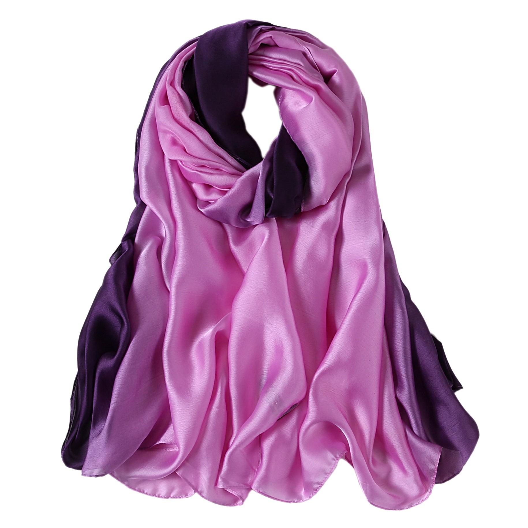 Étole de Soie Light Purple Dark Purple Duo Violet 100% Soie 180x90cm