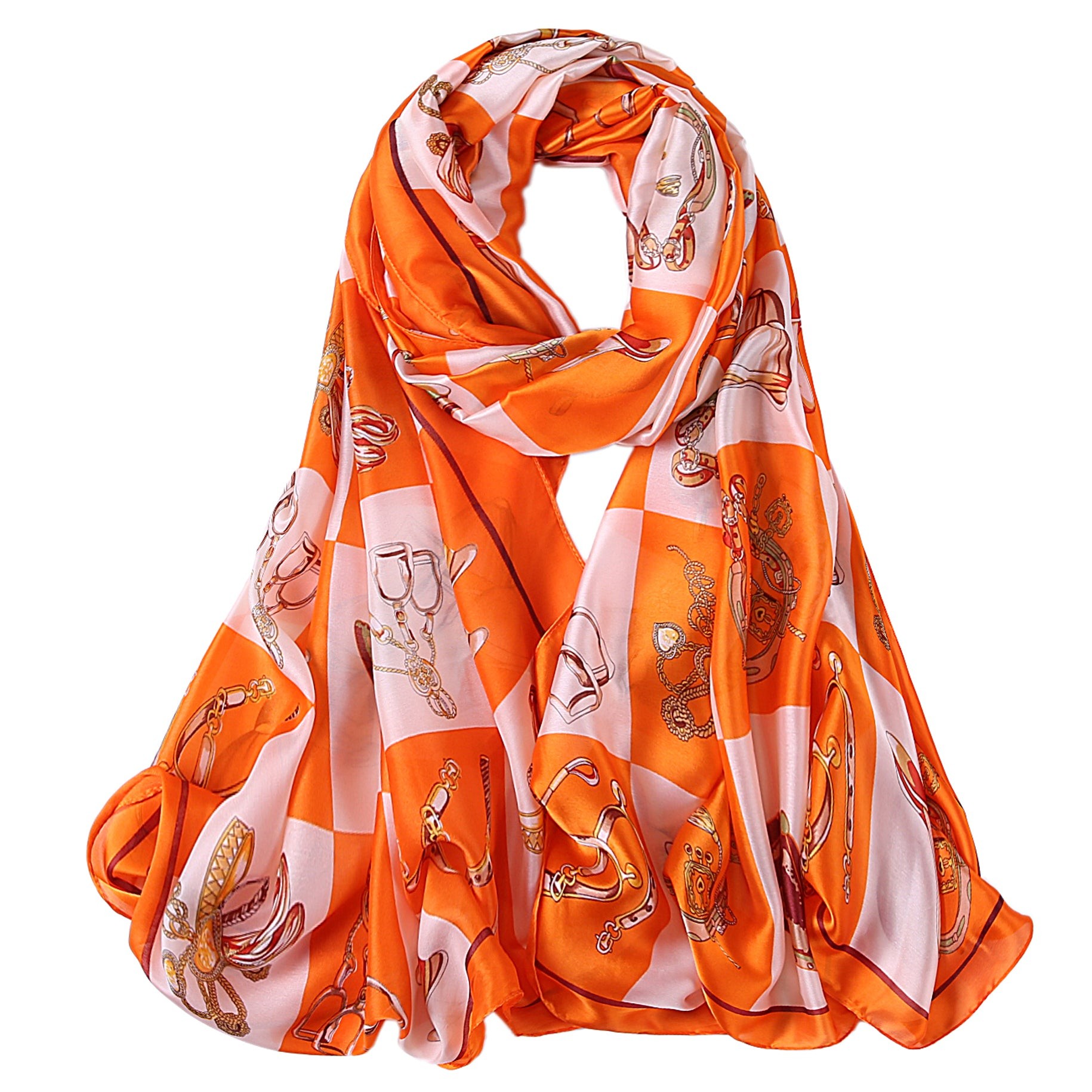 Etole de Soie Orange Horse Gown Orange 100% Soie 180x90cm