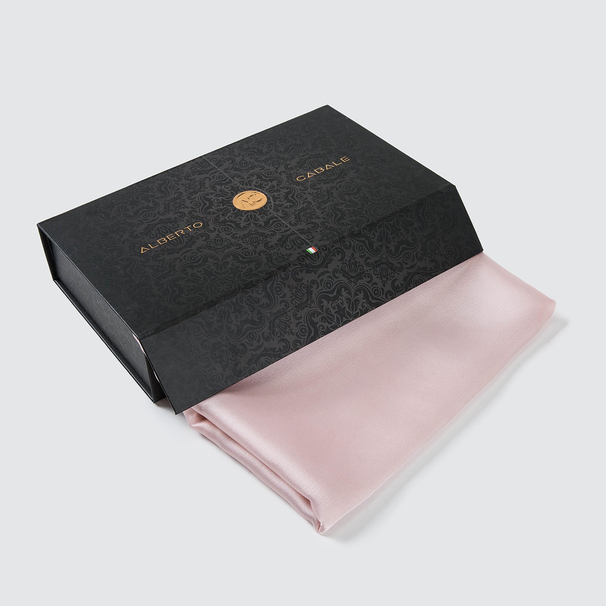 Étole de Soie Pale Pink Grey Florina Rose pale 100% Soie 180x90cm