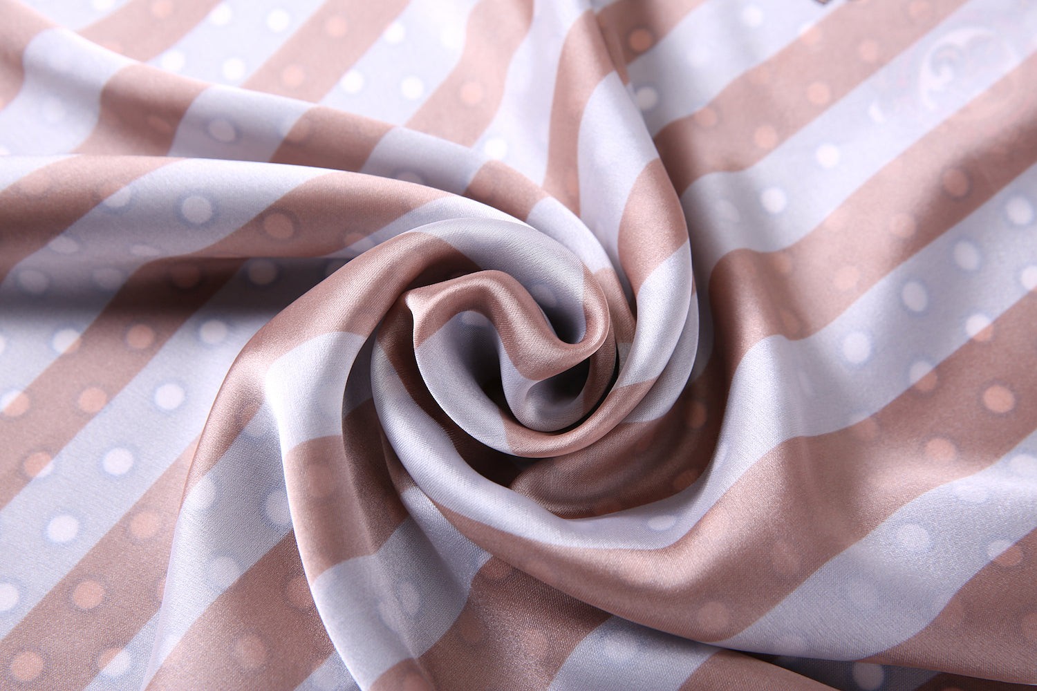Étole de Soie Pale Pink Point Beige 100% Soie 180x90cm