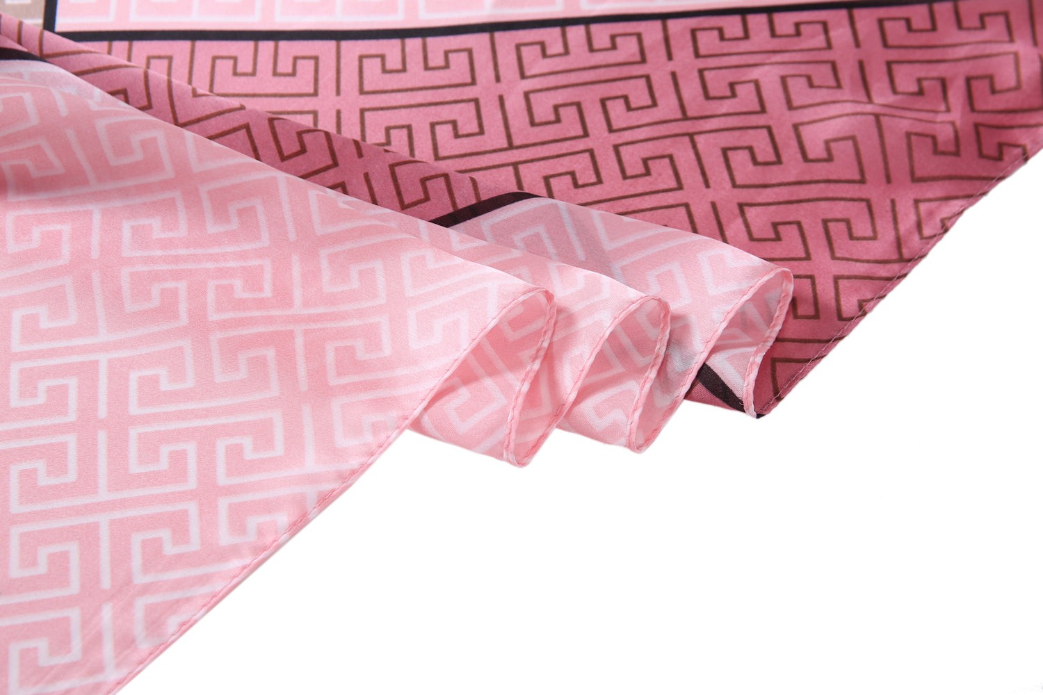 Étole de Soie Pink Bestprint Double F Rose 100% Soie 180x90cm
