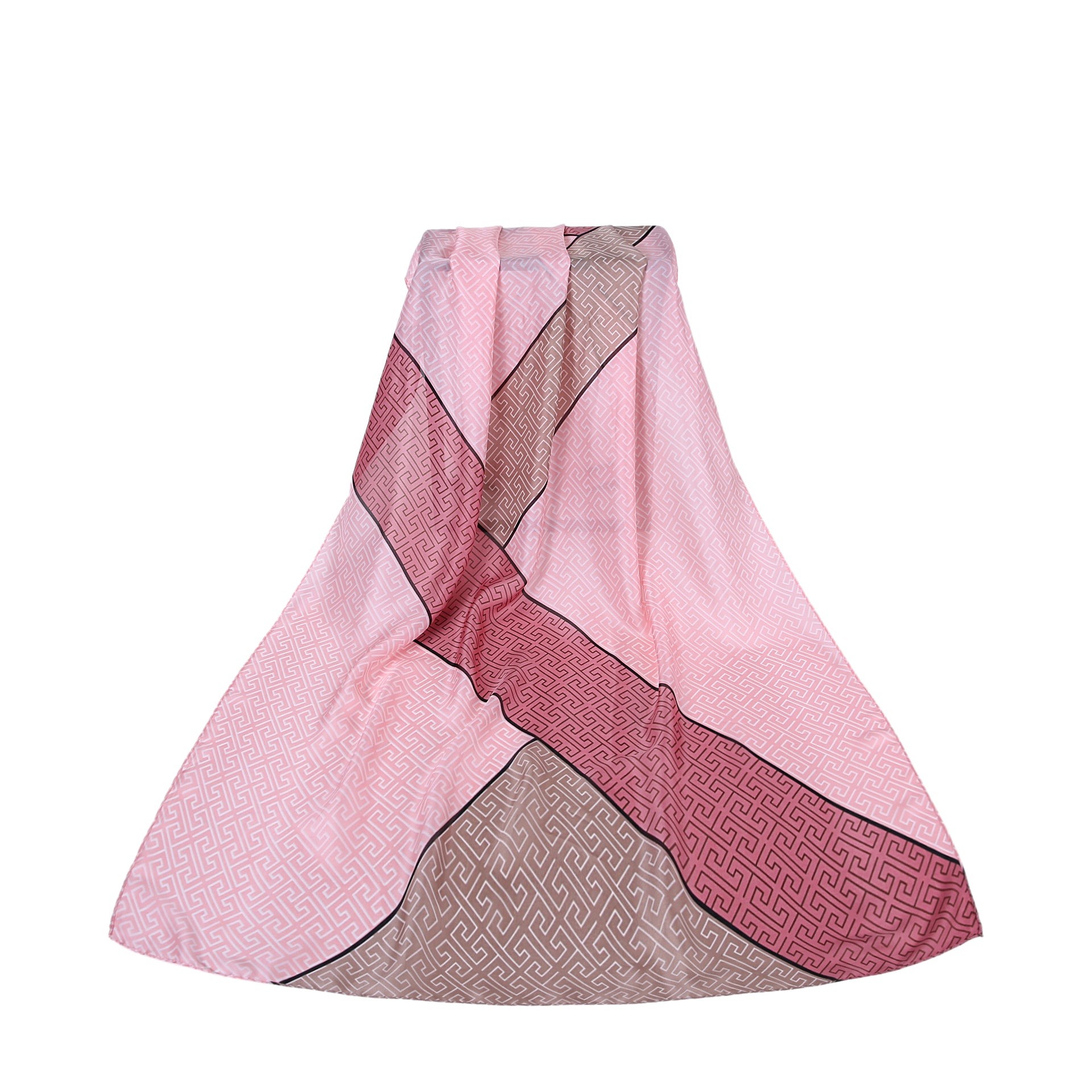 Étole de Soie Pink Bestprint Double F Rose 100% Soie 180x90cm
