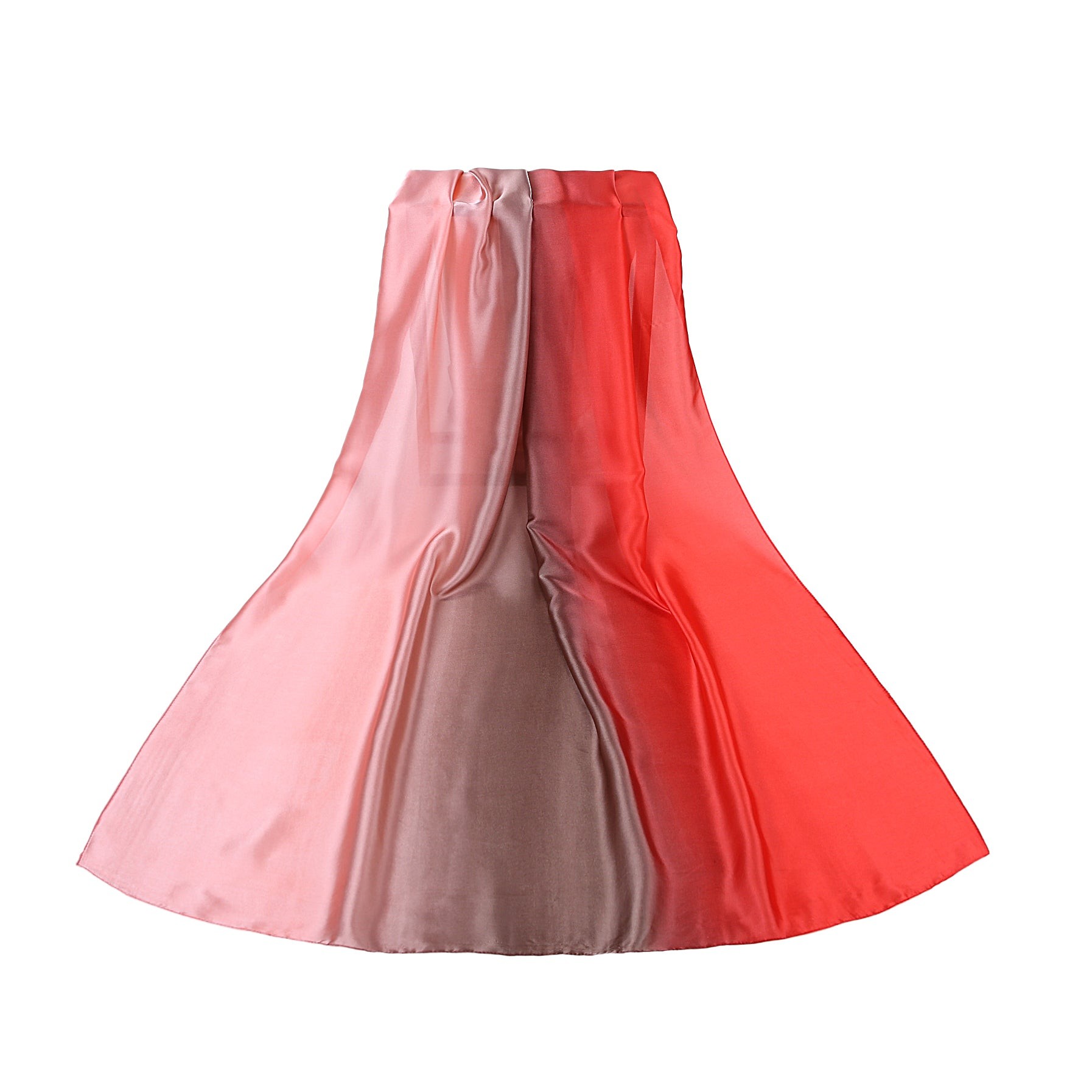 Étole de Soie Pink Coffee Red Duo Orange 100% Soie 180x90cm