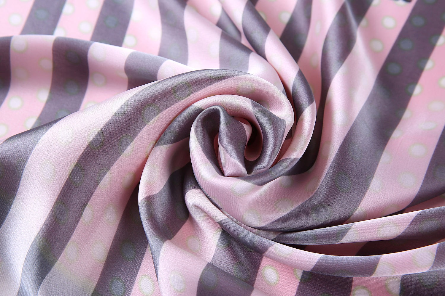 Étole de Soie Pink Grey Point Rose 100% Soie 180x90cm