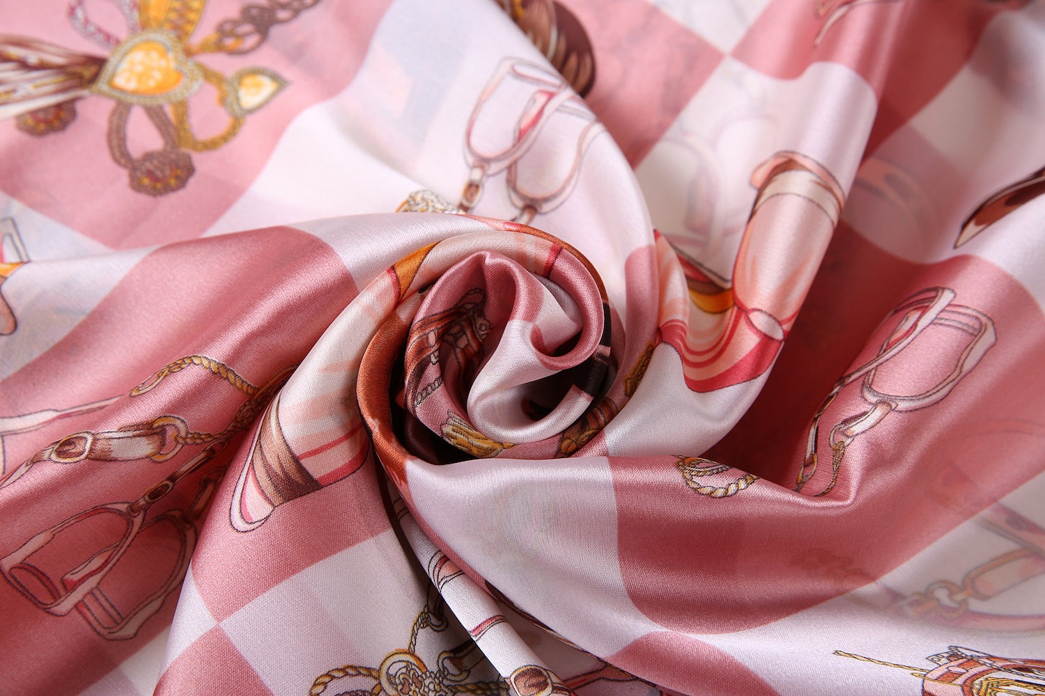 Étole de Soie Pink Horse Gown Rose 100% Soie 180x90cm