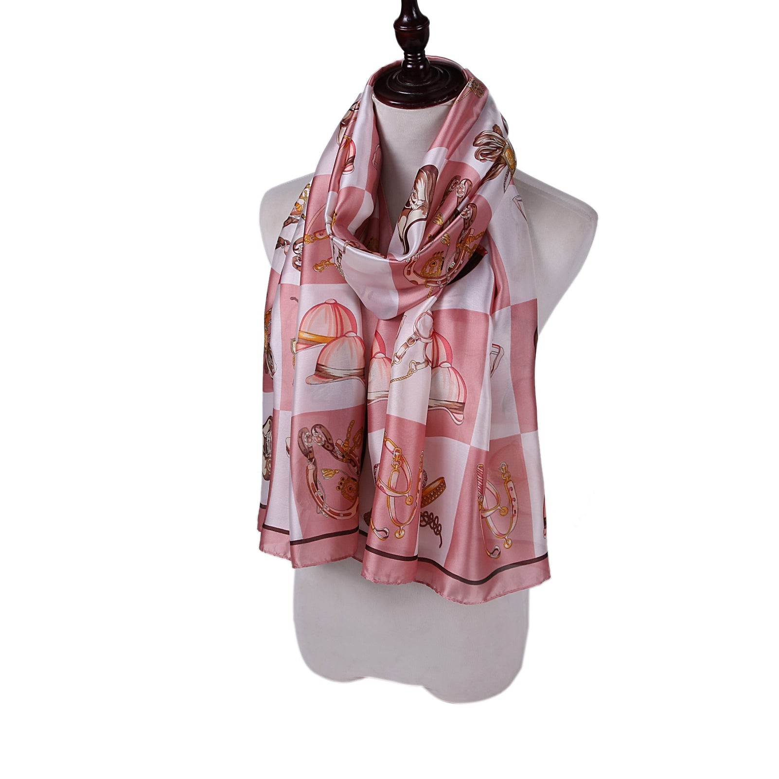 Étole de Soie Pink Horse Gown Rose 100% Soie 180x90cm