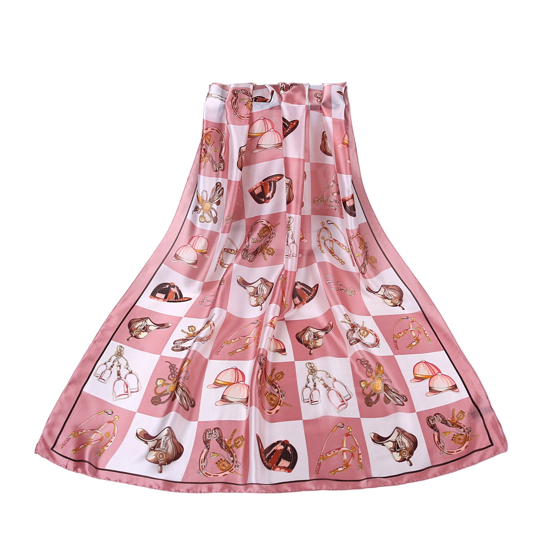 Étole de Soie Pink Horse Gown Rose 100% Soie 180x90cm