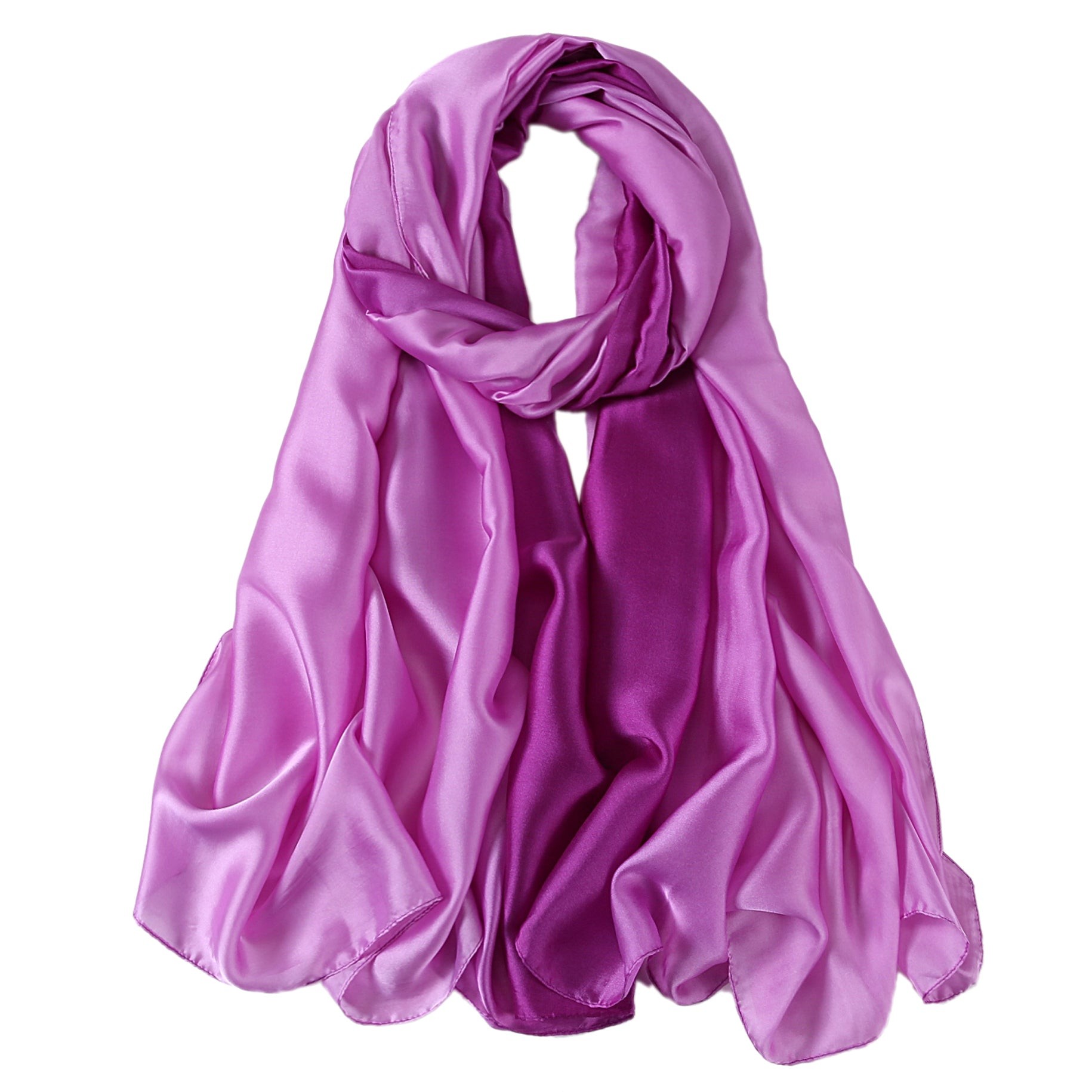Étole de Soie Pink Purple Duo Violet 100% Soie 180x90cm