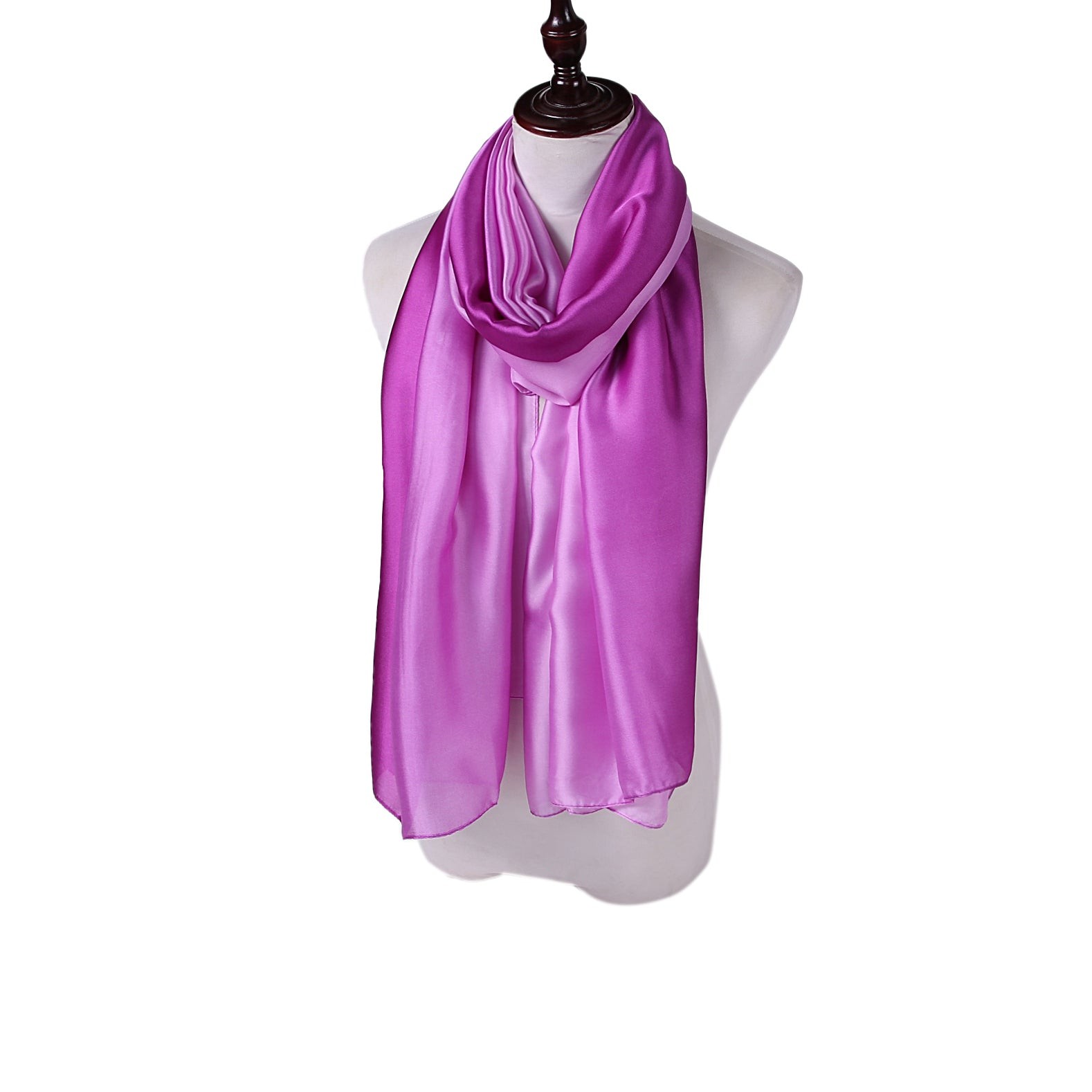 Étole de Soie Pink Purple Duo Violet 100% Soie 180x90cm