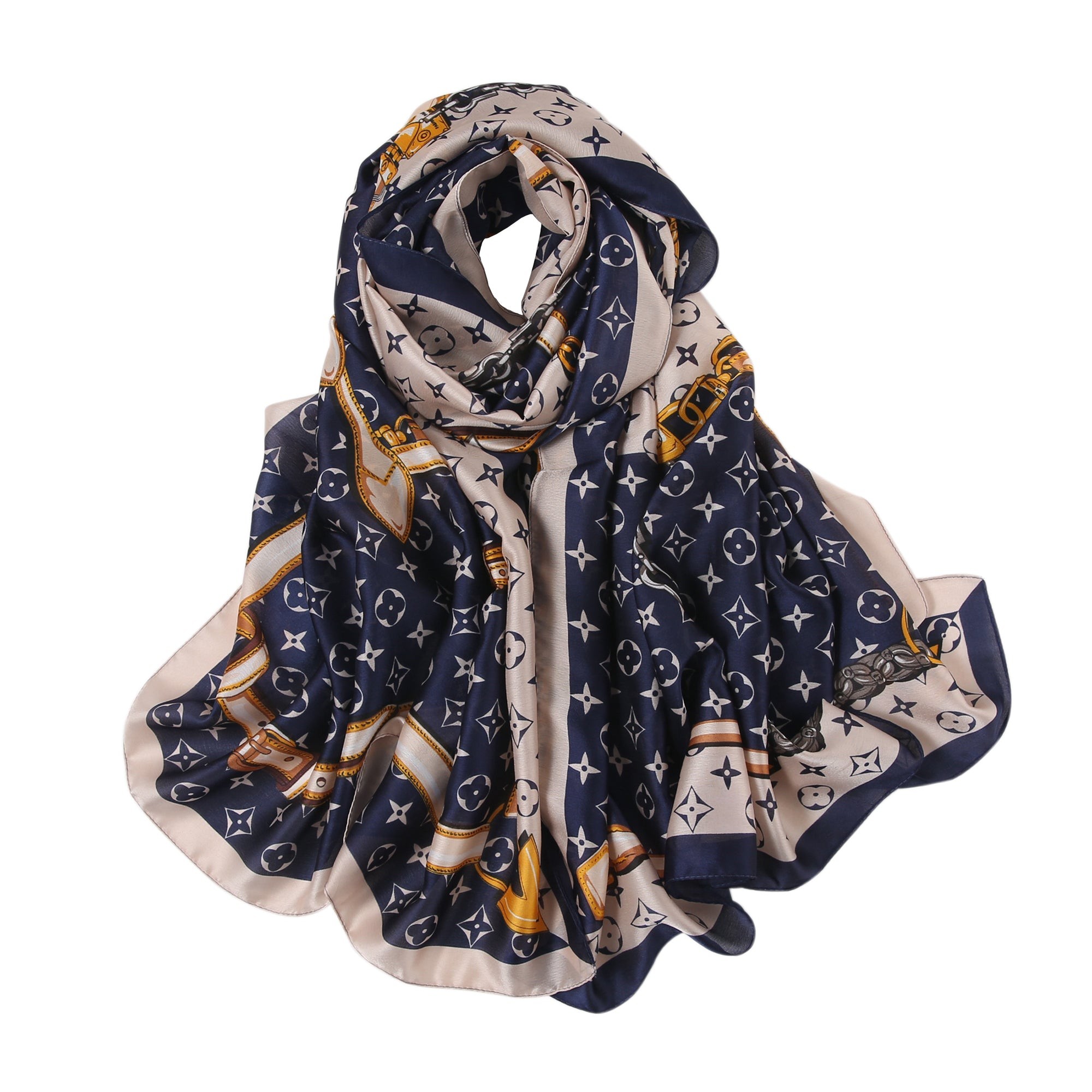 Etole de Soie Prestige Florina Bleu marine 100% Soie 180x90cm