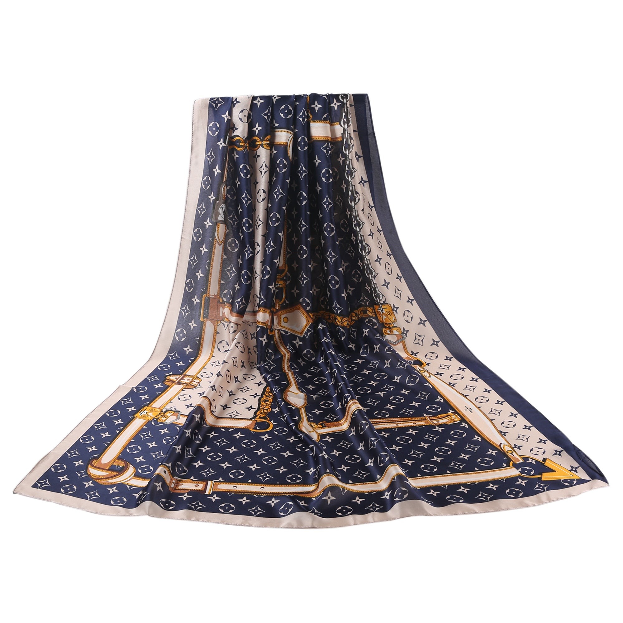 Etole de Soie Prestige Florina Bleu marine 100% Soie 180x90cm