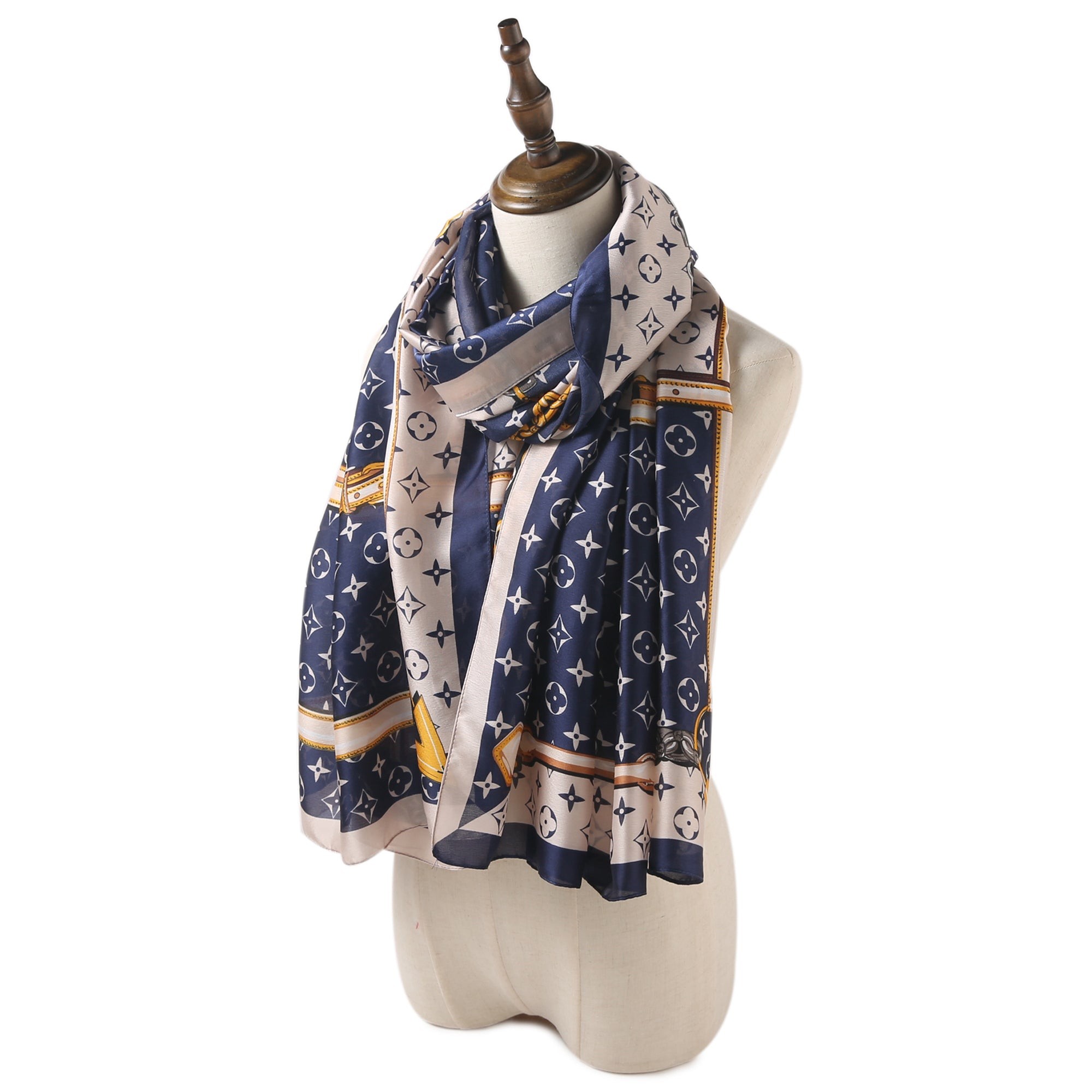 Etole de Soie Prestige Florina Bleu marine 100% Soie 180x90cm