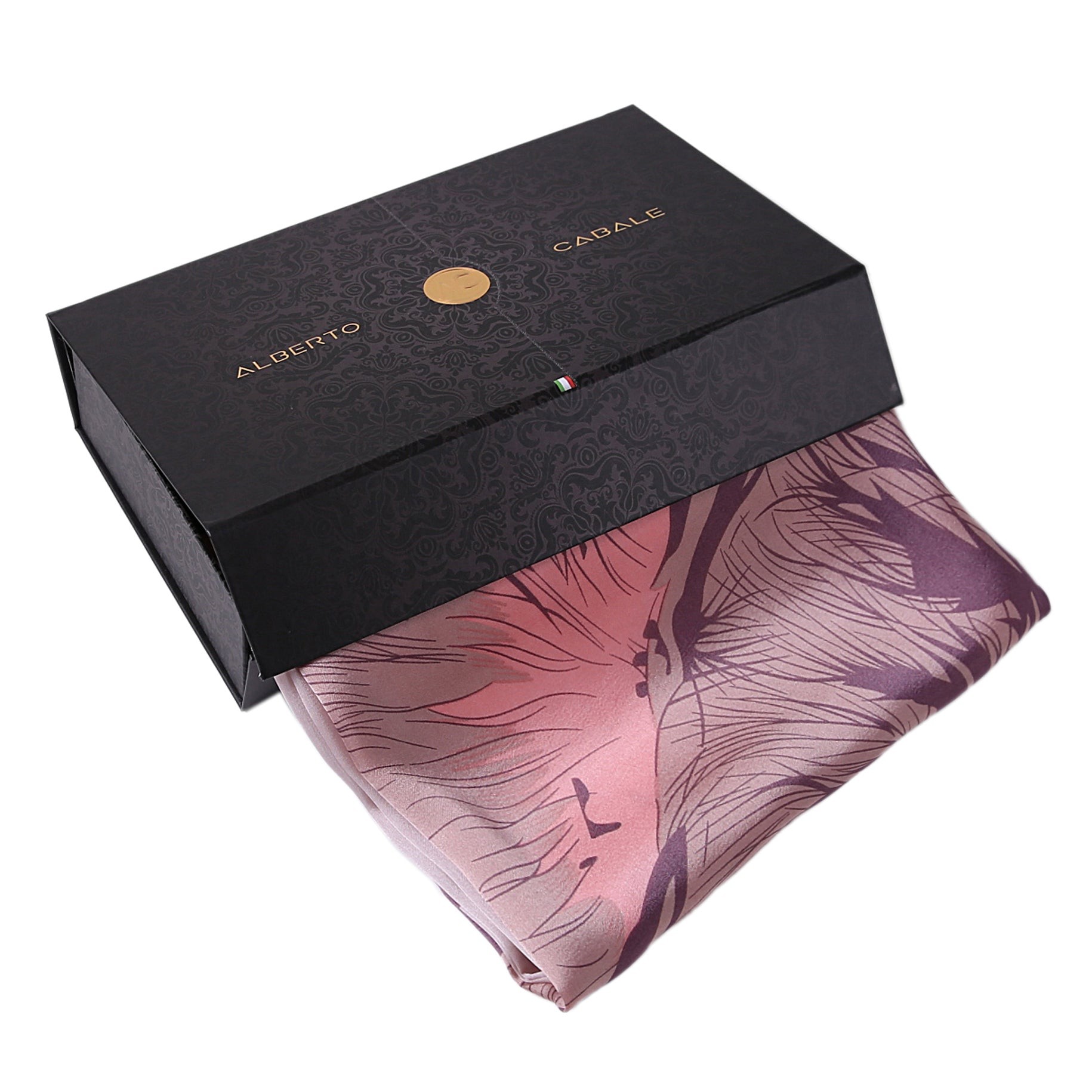 Étole de Soie Purple Flower Lulu Rose 100% Soie 180x90cm