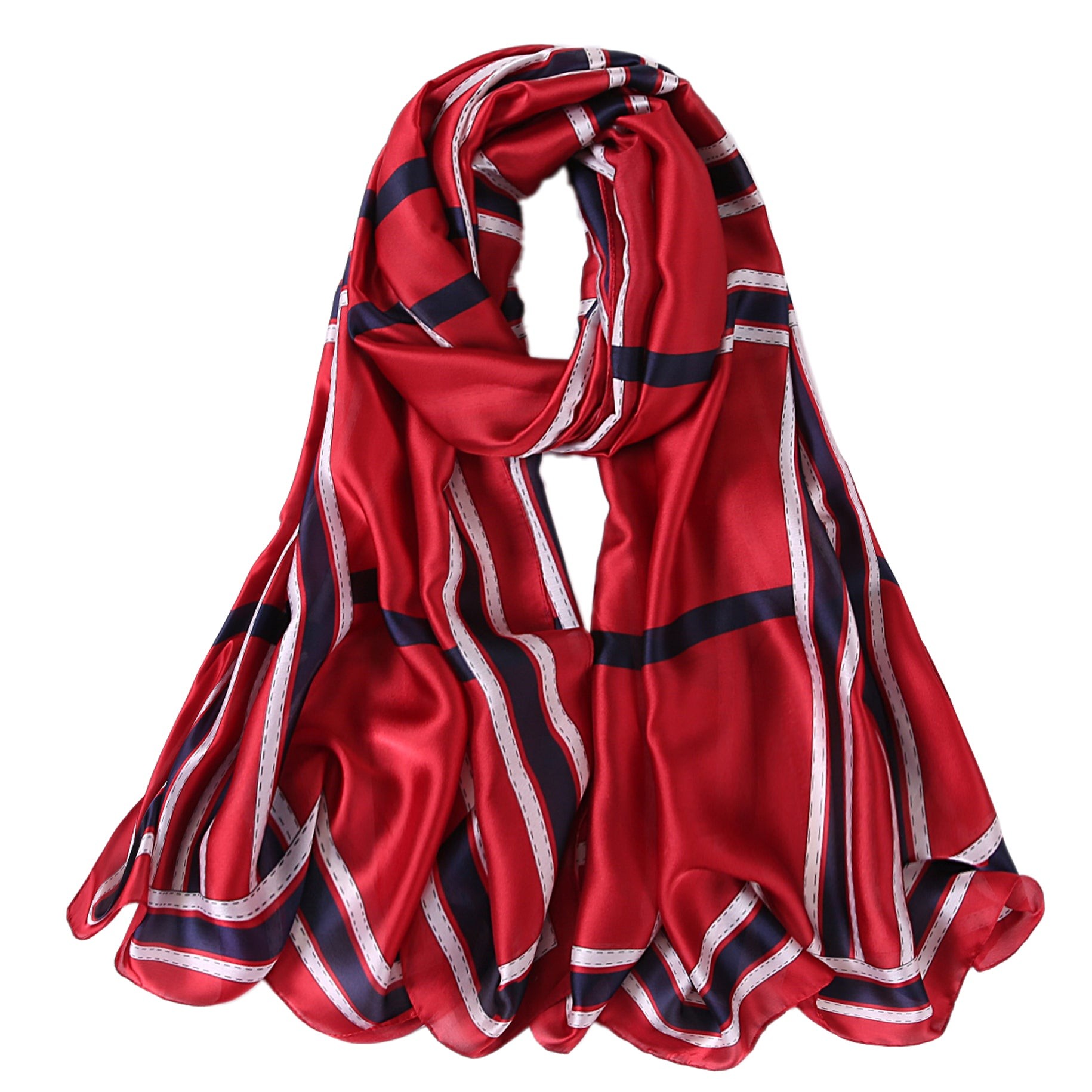 Étole de Soie Red Bestprint Saint Germain Rouge 100% Soie 180x90cm