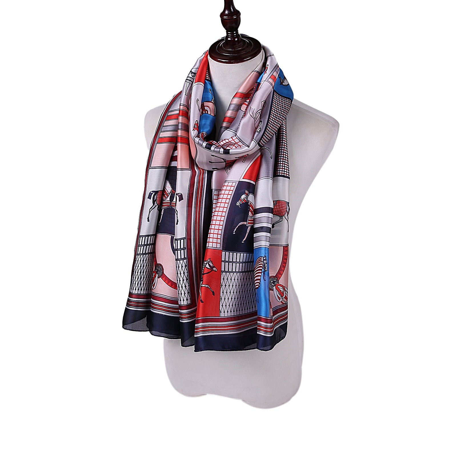 Étole de Soie Red Horse Multi couleur 100% Soie 180x90cm