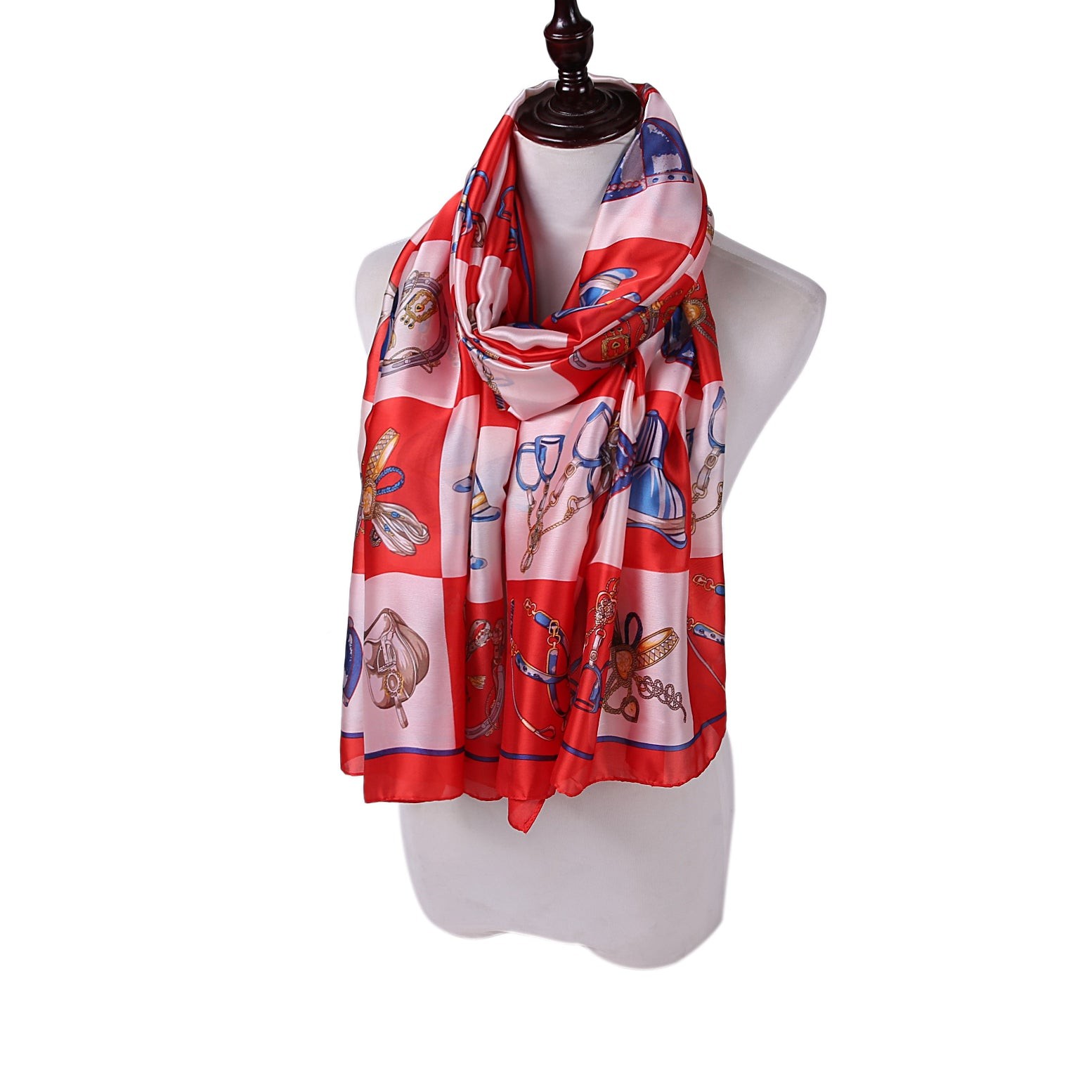Étole de Soie Red Horse Gown Rouge 100% Soie 180x90cm