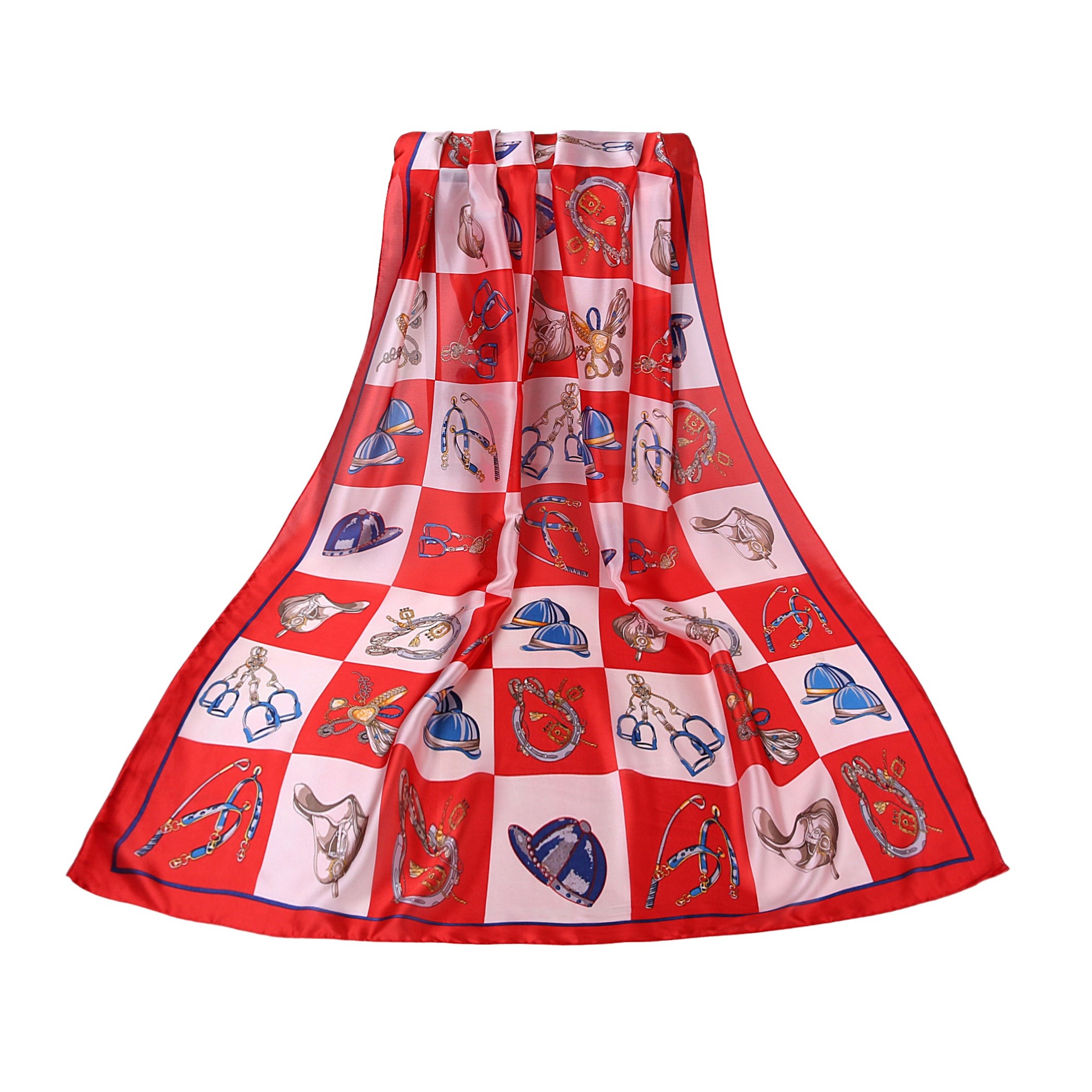 Étole de Soie Red Horse Gown Rouge 100% Soie 180x90cm