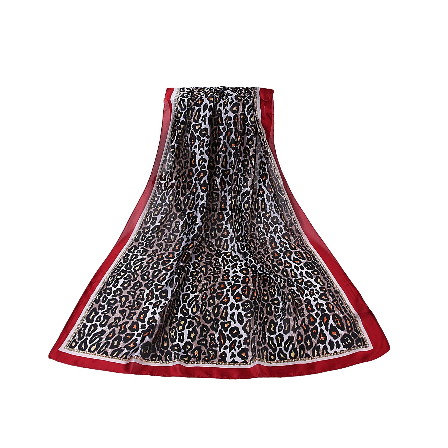 Étole de Soie Red Léopard Full Rouge 100% Soie 180x90cm