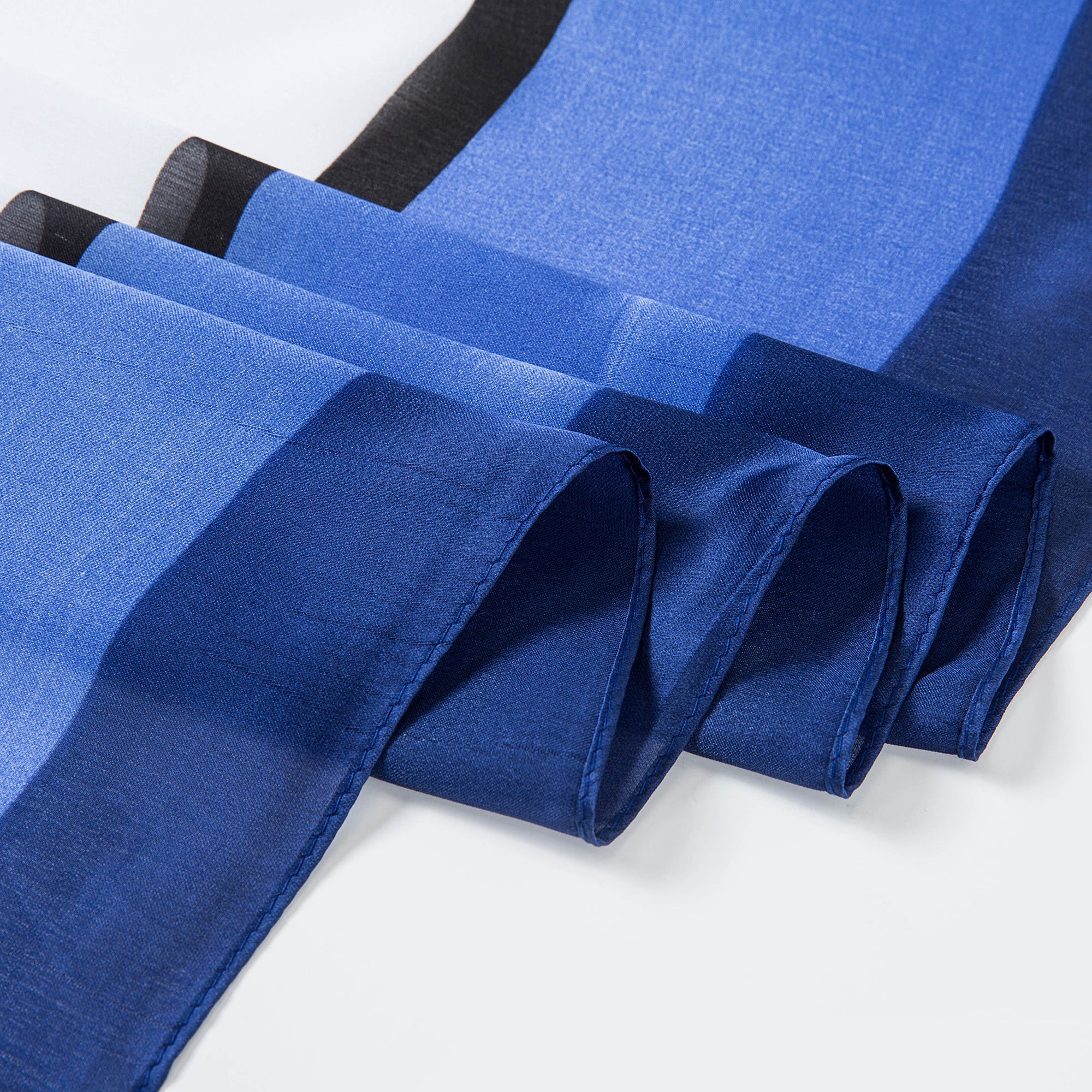 Étole de Soie White Blue Florina Bleu 100% Soie 180x90cm