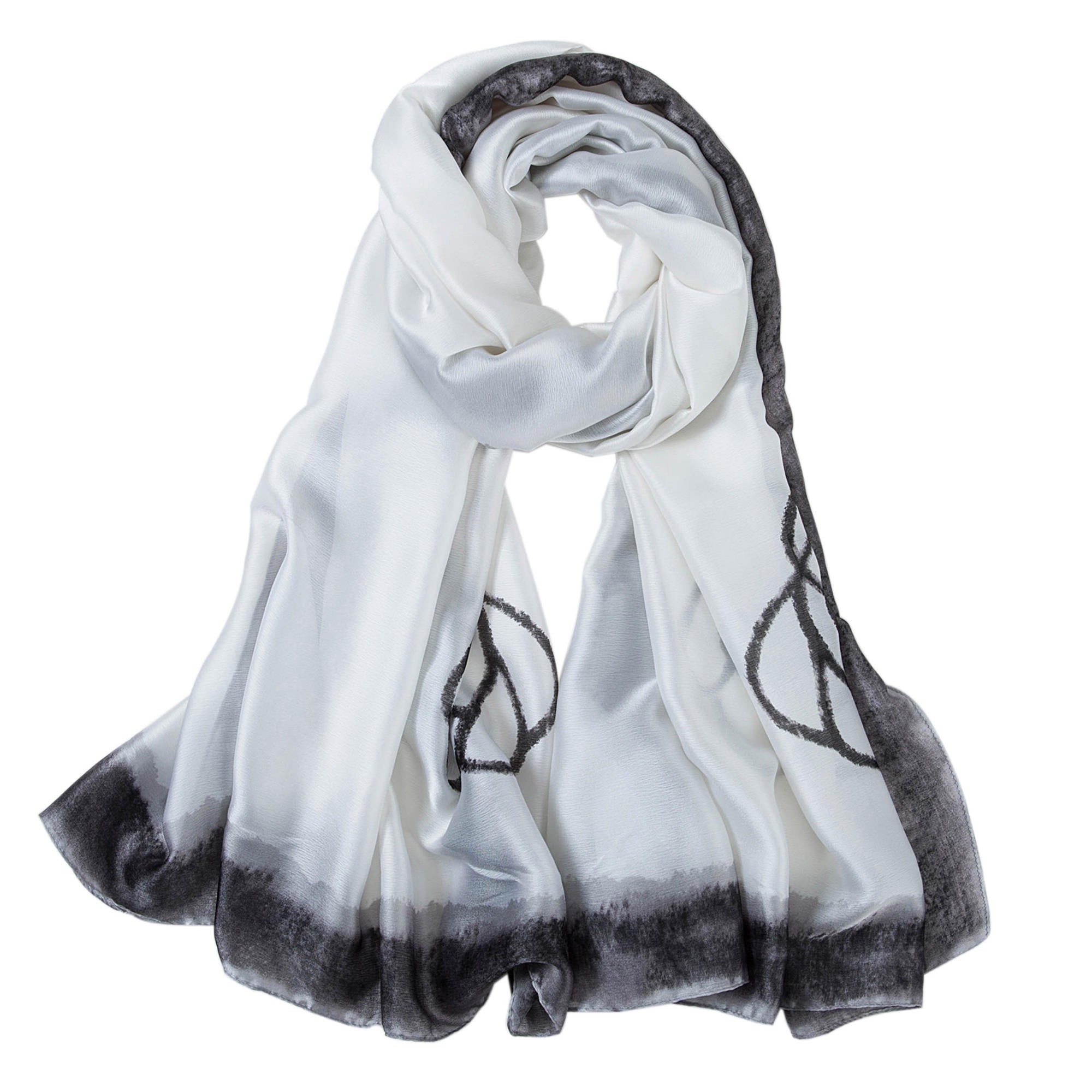 Étole de Soie White Florina Blanc 100% Soie 180x90cm