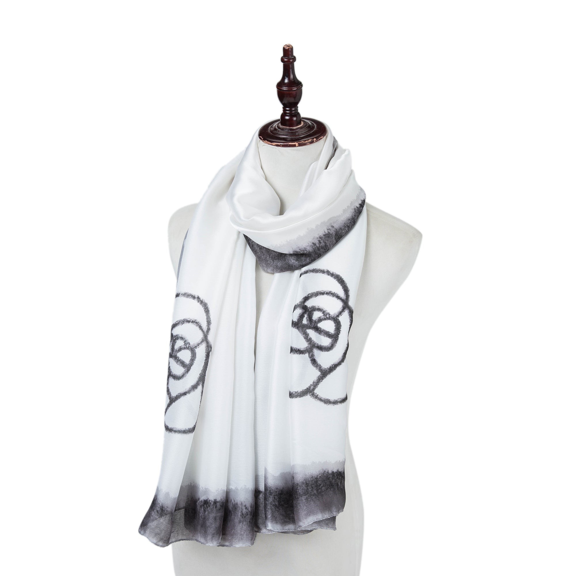 Étole de Soie White Florina Blanc 100% Soie 180x90cm