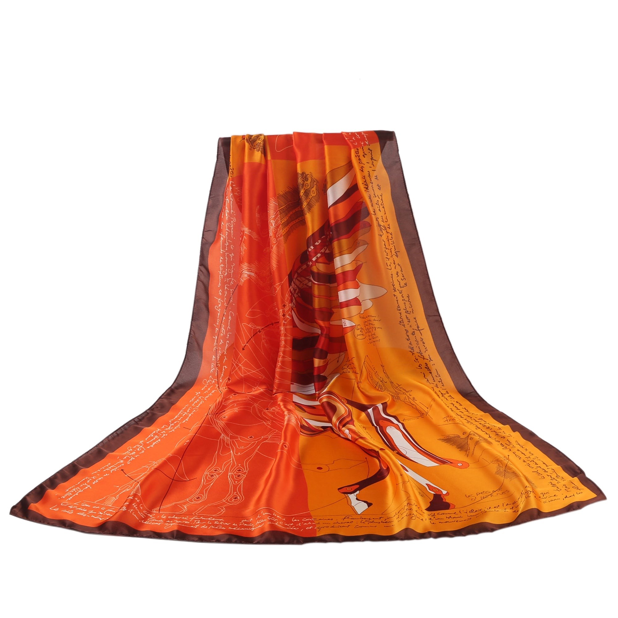 Etole de Soie Winged Florina Orange 100% Soie 180x90cm
