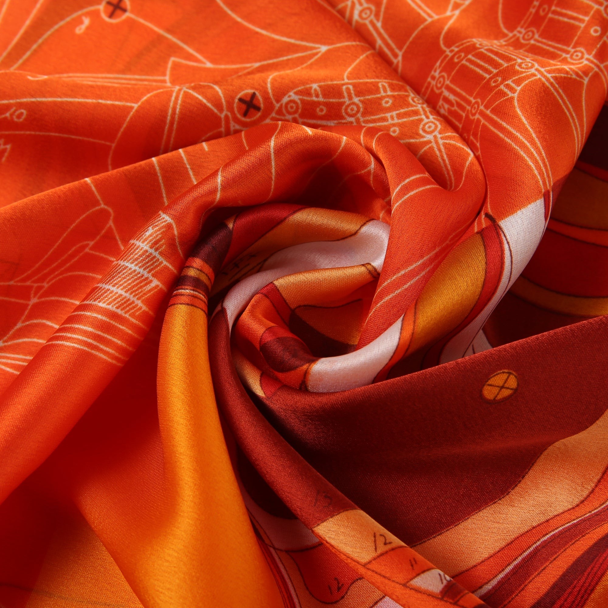 Etole de Soie Winged Florina Orange 100% Soie 180x90cm